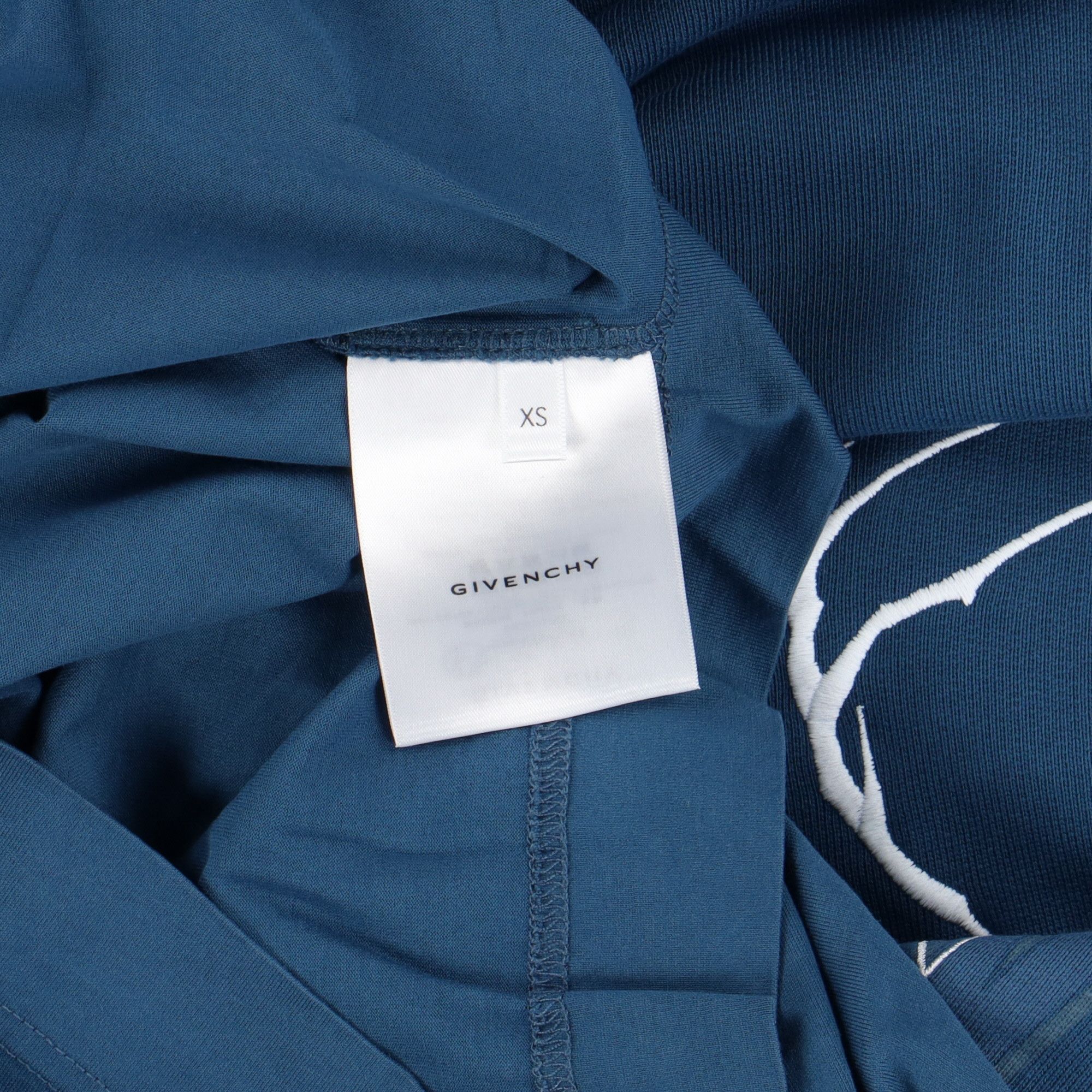 Givenchy Blue Embroidered Multi Logo Oversized Layered Hoodie Size US XS / EU 42 / 0 - 8 Thumbnail