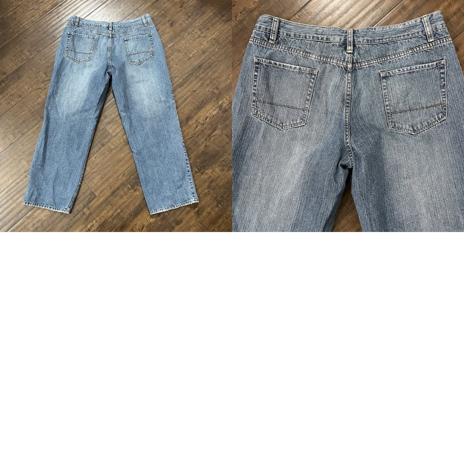 Vintage VINTAGE Plugg Jeans Mens 40x30 Baggy Wide Leg 90s Y2K Skater Hip Hop Grunge Straight Jeans 5-Pocket Blue Cotton Denim Mens Size US 40 / EU 56 - 8 Thumbnail