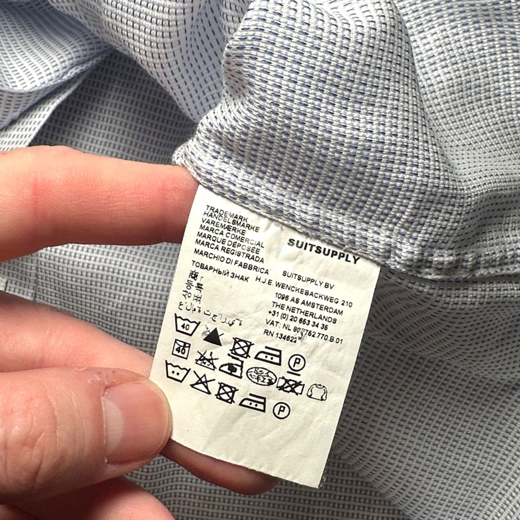 Suitsupply Suitsupply Cotonificio Albini Egyptian Cotton Long Sleeve Button Down - 42/16.5, White, Men, L, Regular, Preowned, MS8441 Size US L / EU 52-54 / 3 - 7 Thumbnail