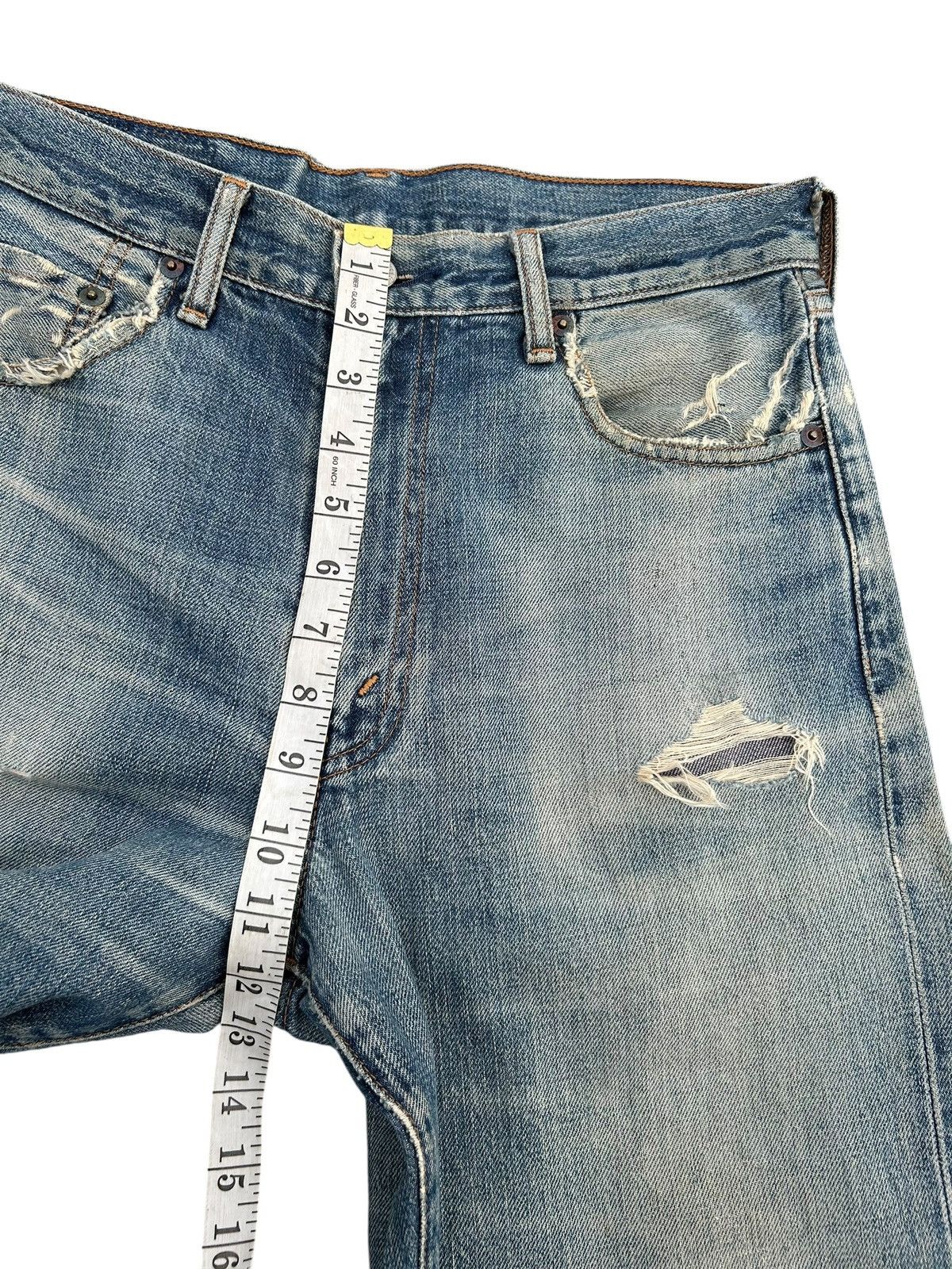 Kapital Thrashed Vintage Levis big E Selvedge Denim Jeans Size US 30 / EU 46 - 21 Thumbnail