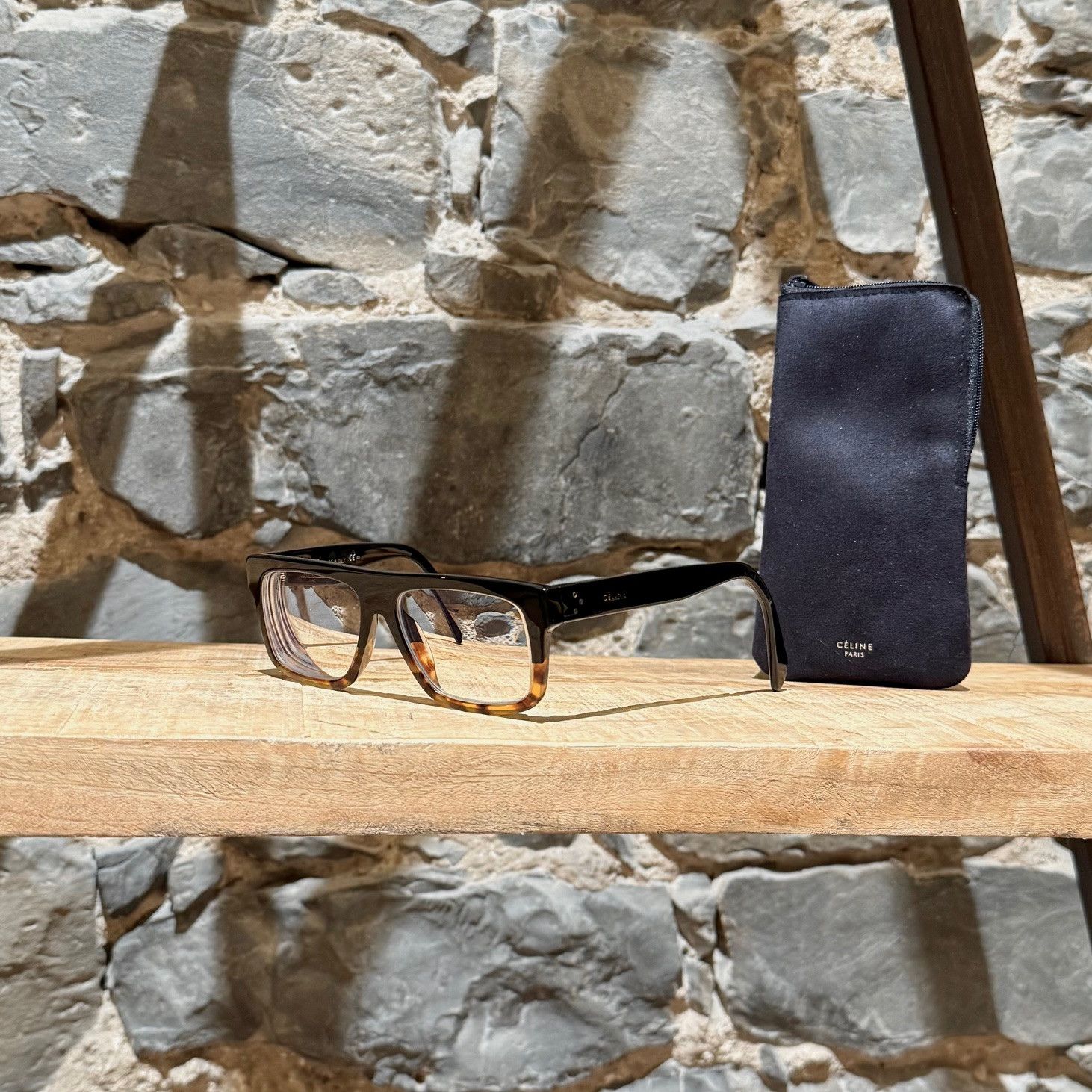 Celine Céline CL41331 Black Tortoiseshell Square Optical Glasses Size ONE SIZE - 1 Thumbnail