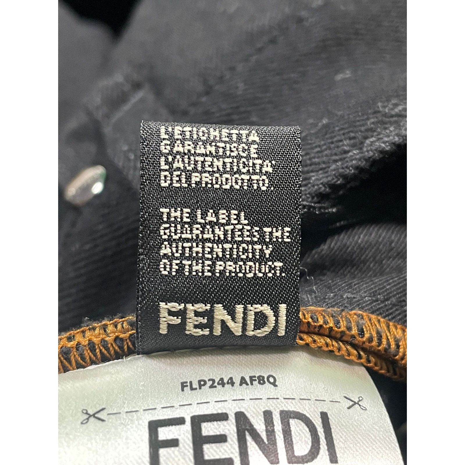 Fendi Fendi Pocket Embroidery Logo Black Jeans Size US 33 - 14 Thumbnail