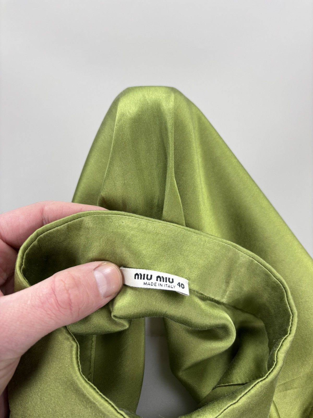 Miu Miu Womens blouse Miu Miu Size 40 Color Green Size S / US 4 / IT 40 - 10 Thumbnail
