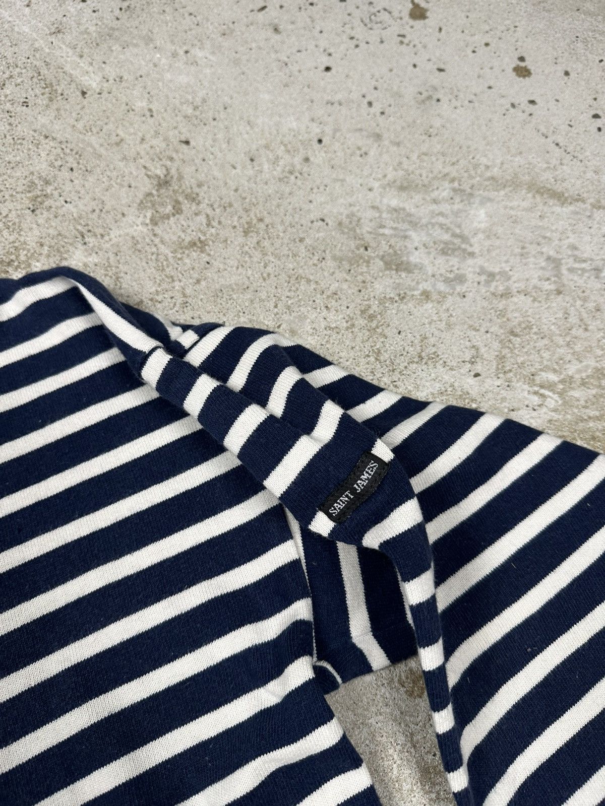 Saint James × Vintage Vintage 90s Saint James Striped Pocket Sweatshirt Size US M / EU 48-50 / 2 - 8 Thumbnail