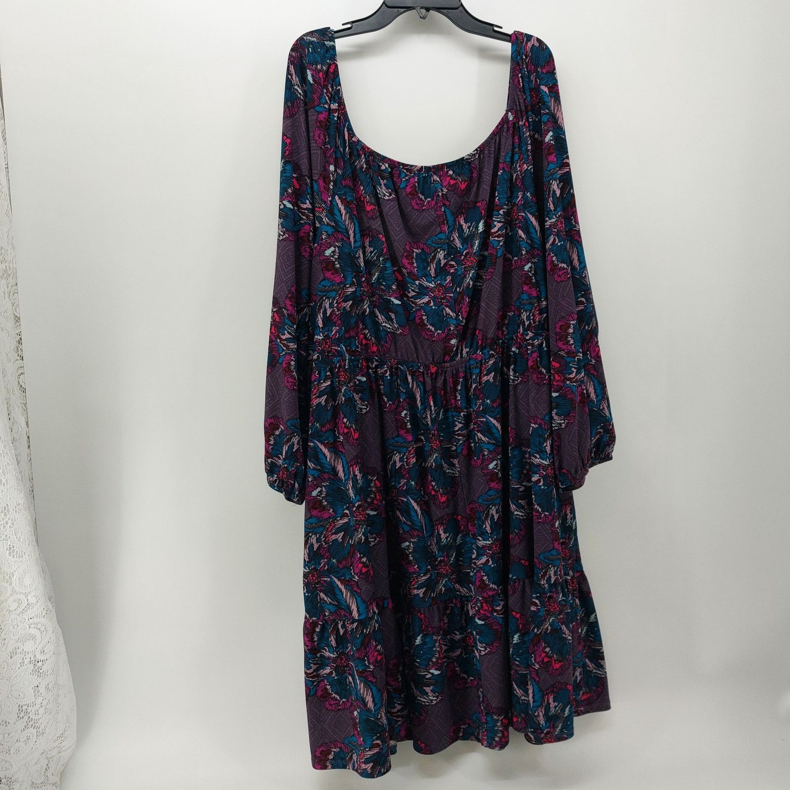Other Lane Bryant Purple Floral Dress Plus Size 26 28 Pockets Size 4XL / US 24-26 - 2 Thumbnail