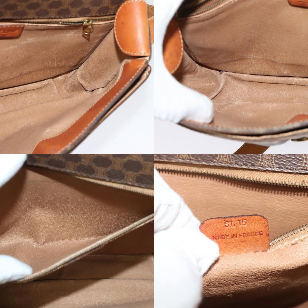Celine CELINE Macadam Canvas Shoulder Bag Pvc Leather Brown Gold Size ONE SIZE - 12 Thumbnail