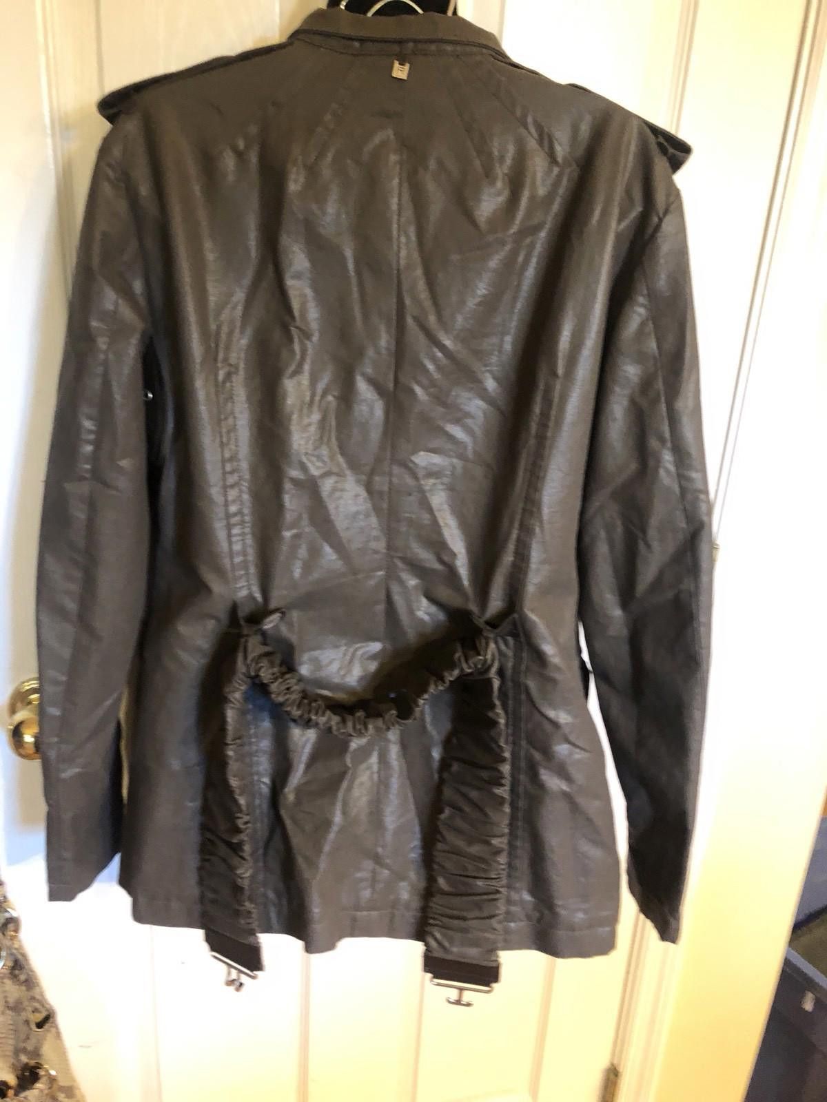 Rudsak Shiny Khaki Military Style Jacket Sz L