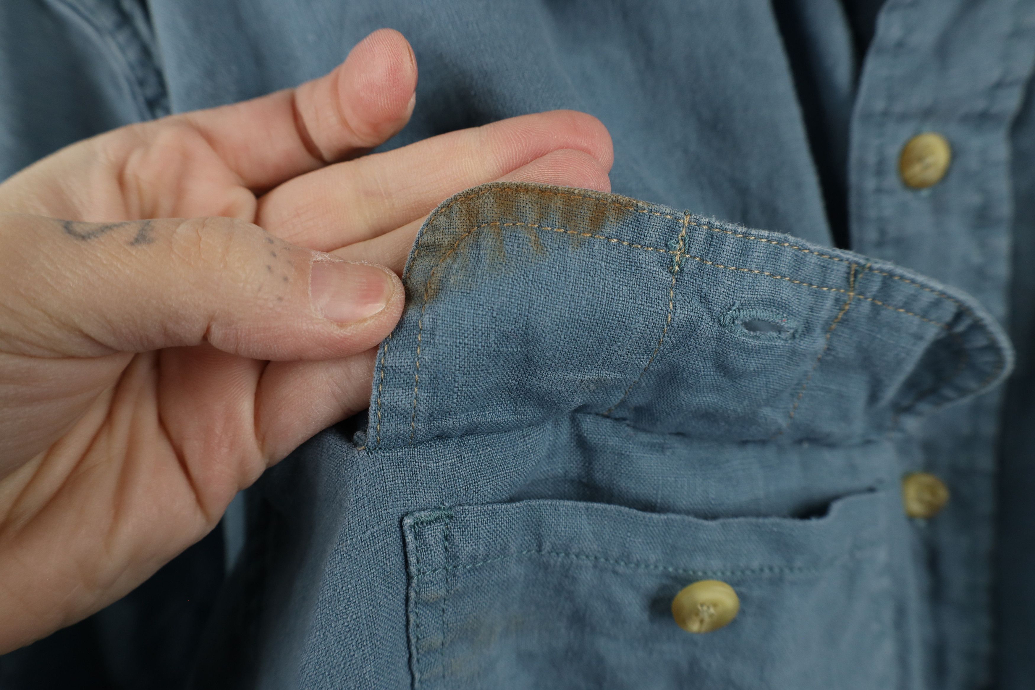 Eddie Bauer × Vintage Vintage 90s Eddie Bauer Linen Short Sleeve Button Shirt Size US L / EU 52-54 / 3 - 5 Thumbnail