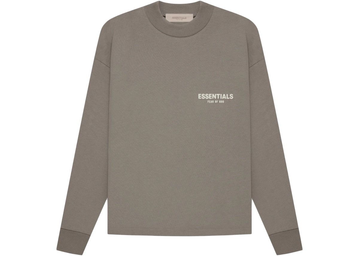 image of Essentials L/s Tee Taupe in Brown, Men's (Size 2XL)