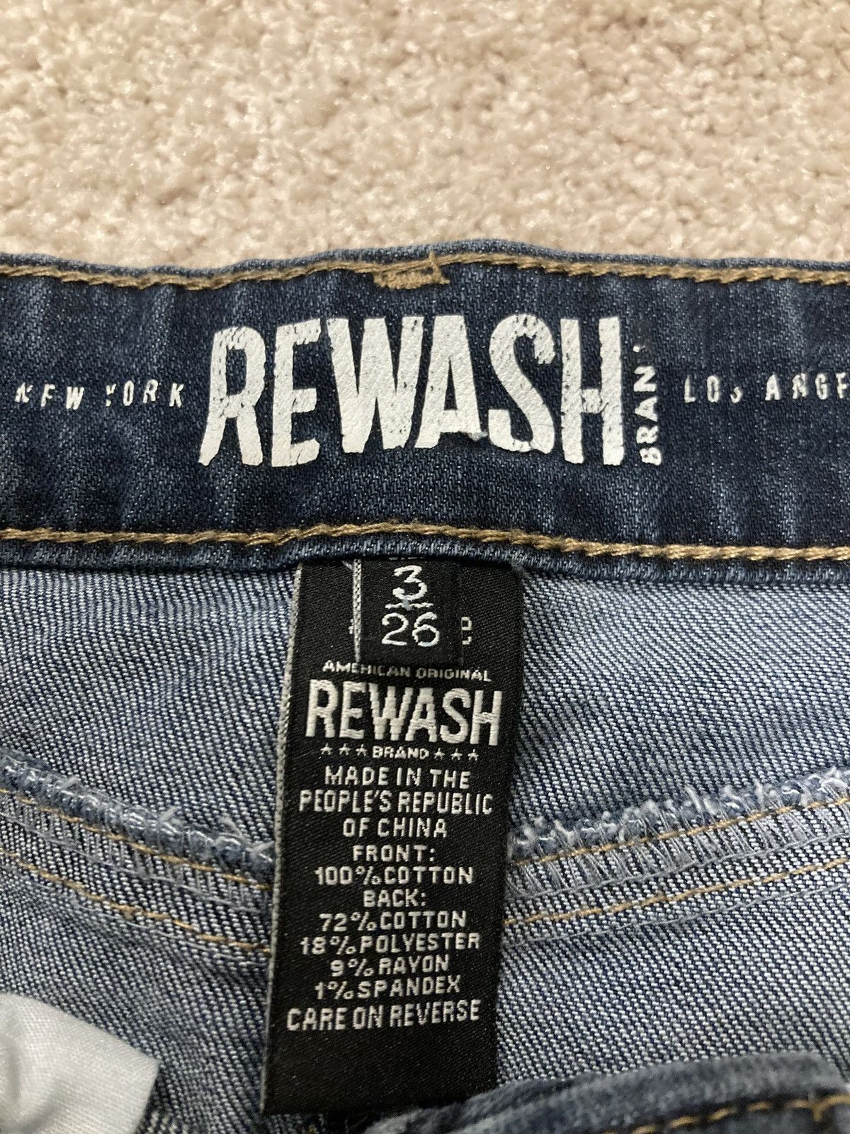NO ID Rewash Women’s Denim Navy Mini Skirt Vintage Reunion Sz. 3 Size 26" / US 2 / IT 38 - 3 Thumbnail