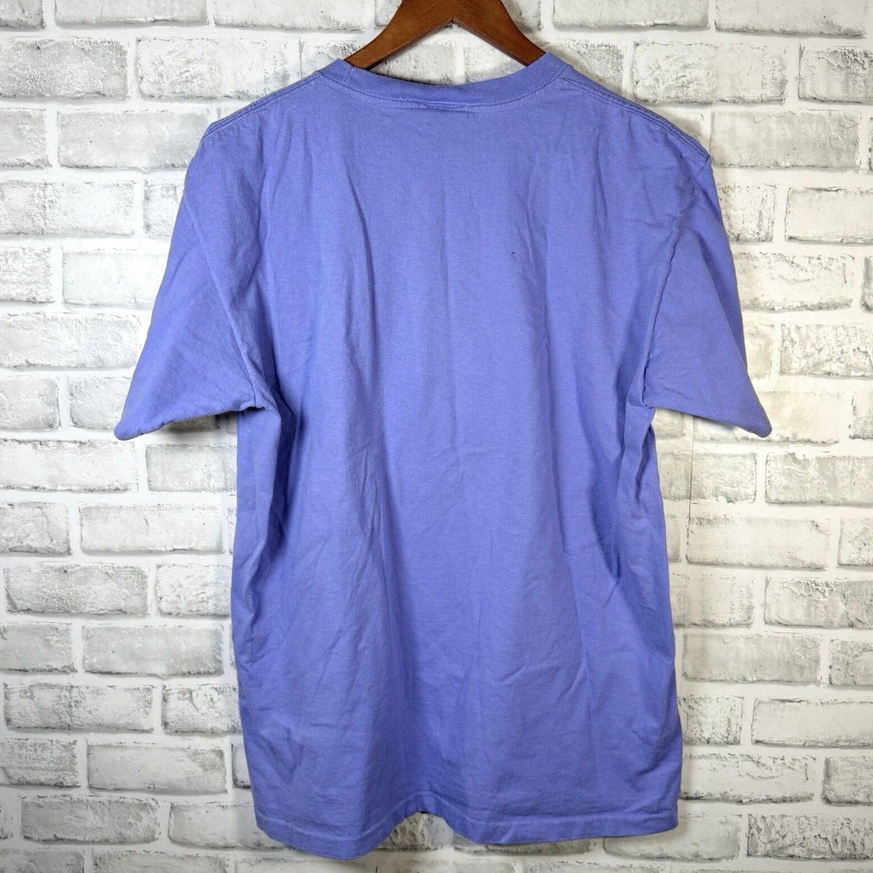 Vintage VINTAGE Unbranded Tee Shirt Unisex Size L Purple 100% Cotton Stitch USA Spring Graphic Tee Mens Womens Size ONE SIZE - 5 Thumbnail