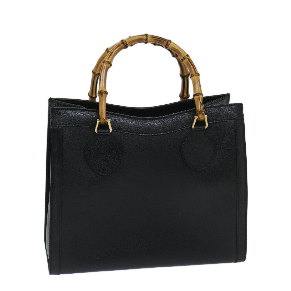 image of Gucci Bamboo Hand Bag Leather Black 002 2865 0260 Auth Yk11029, Women's