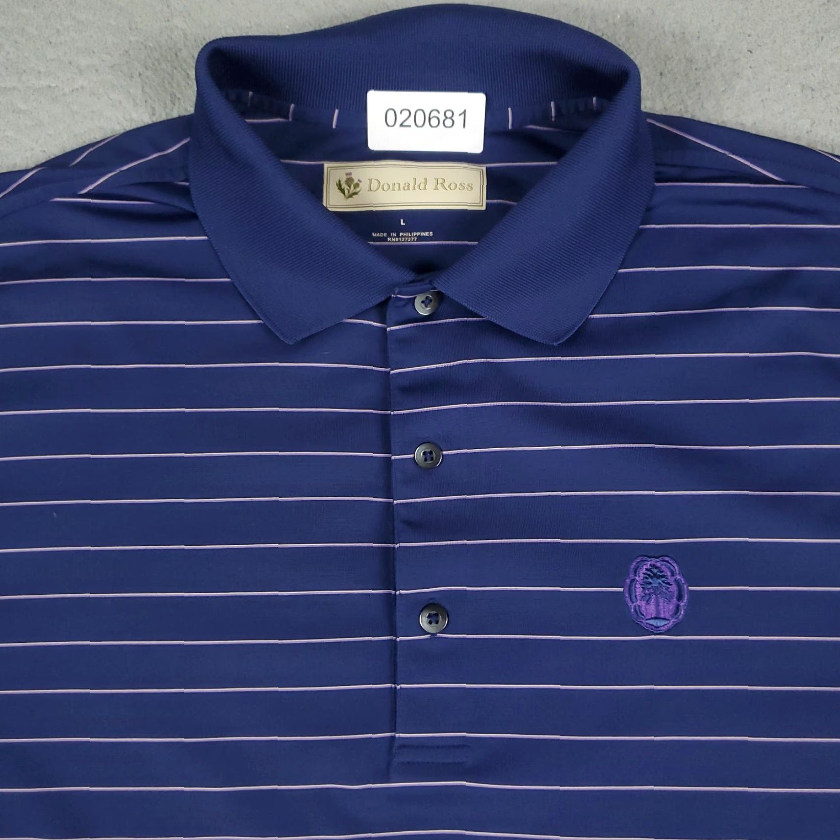 Vintage Donald Ross Polo Shirt Mens Large Blue Striped Link School Casual Short Sleeve Size US L / EU 52-54 / 3 - 2 Thumbnail