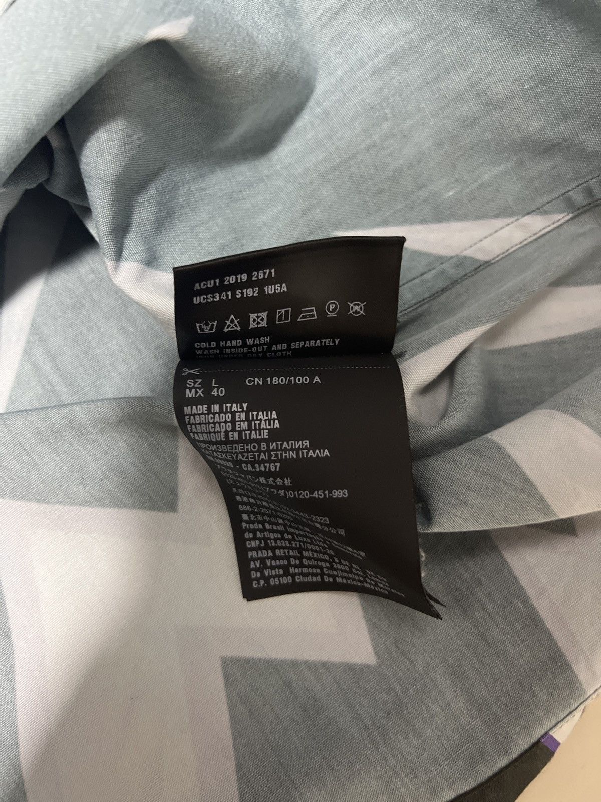 Prada × Universal Studios Prada FW19 Frankenstein Thunder Print Bowling Shirt Size US L / EU 52-54 / 3 - 6 Thumbnail