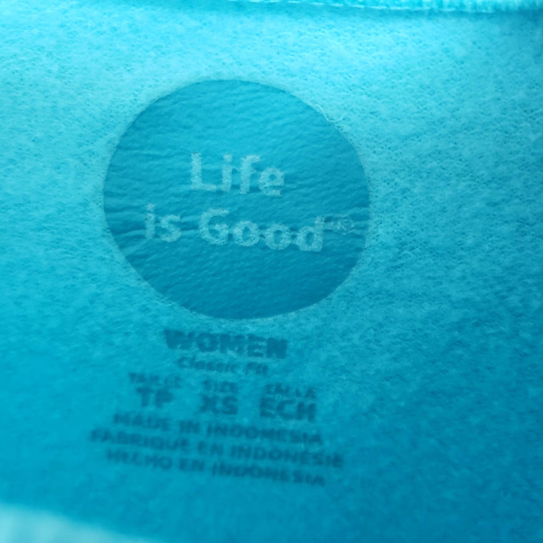 Life is Good Life is Good Womens Sweatshirt XS Blue White Good Vibes Pullover Long Sleeve Regular Size XS Womens Pullover Sweatshirt Size XS / US 0-2 / IT 36-38 - 4 Thumbnail