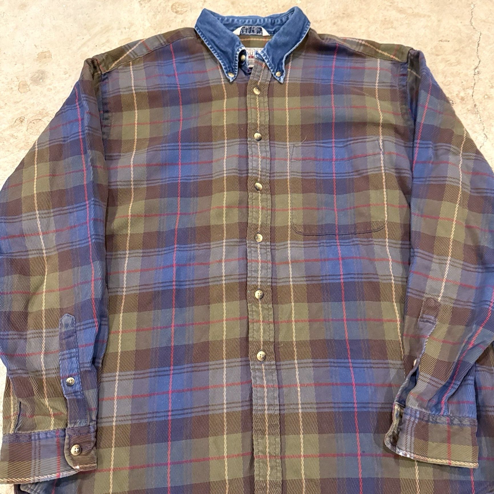 Nautica VINTAGE Nautica Plaid Button-Up Denim Collar Mens XL USA Made Preppy Size US XL / EU 56 / 4 - 4 Thumbnail