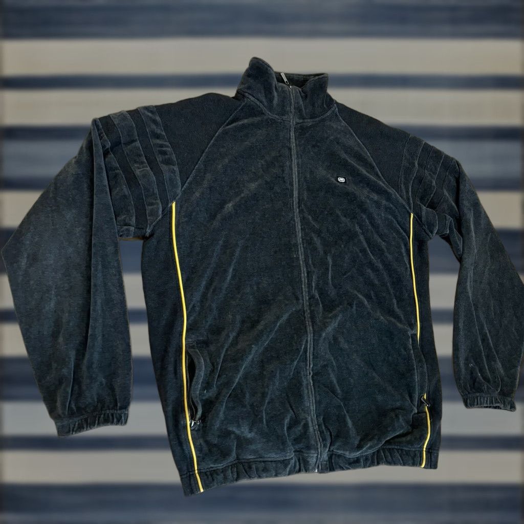 Ecko Unltd. VINTAGE Ecko Unltd Knit Jacket Gray Velour Track Full Zip Men’s XL Jacket Size US XL / EU 56 / 4 - 1 Thumbnail