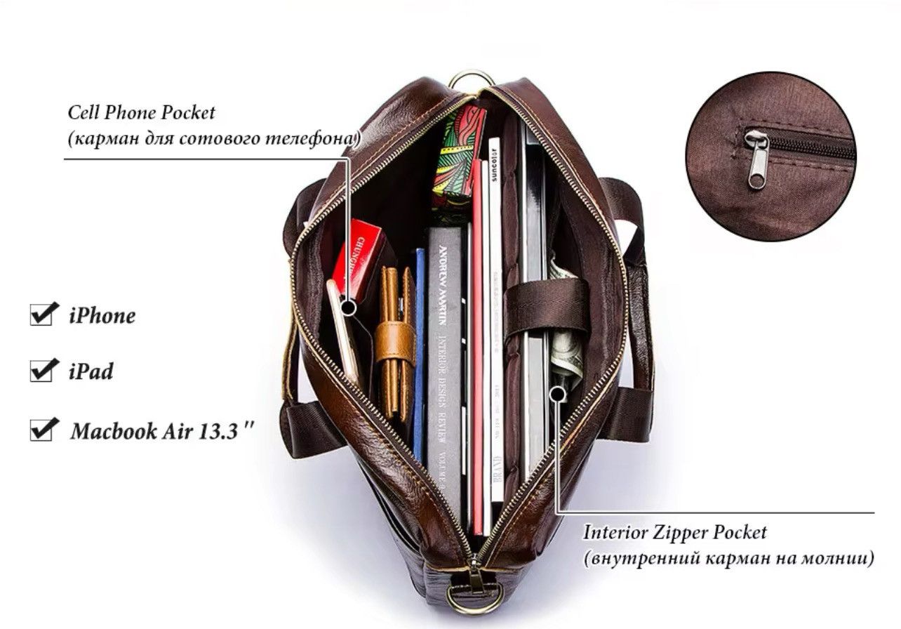Leather Vintage Brown Leather Duffel Bag | Premium Travel Weekender Size ONE SIZE - 5 Thumbnail