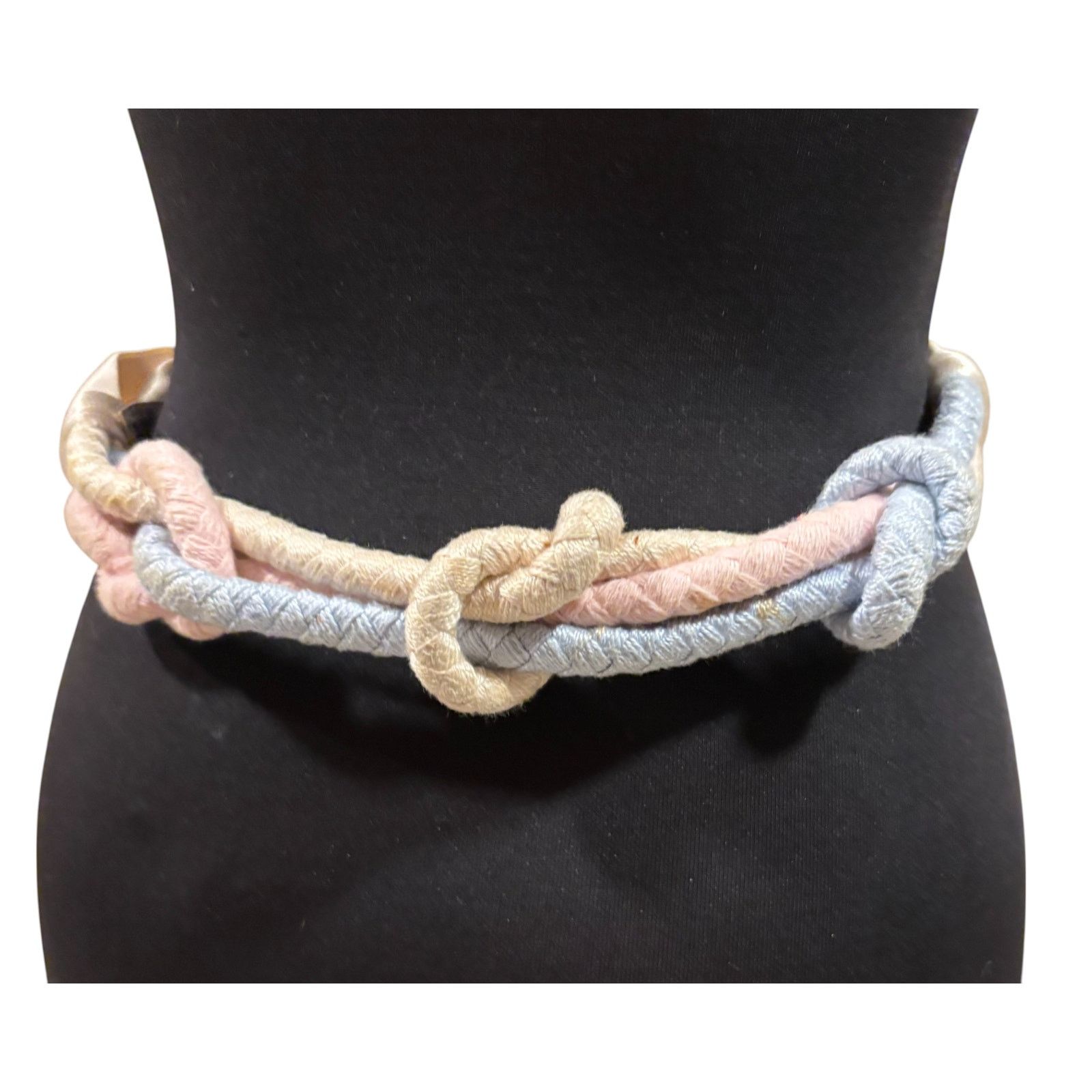 Vintage Vintage Carolyn Tanner Designs Braided Belt Pink Blue 38" Size ONE SIZE - 1 Thumbnail