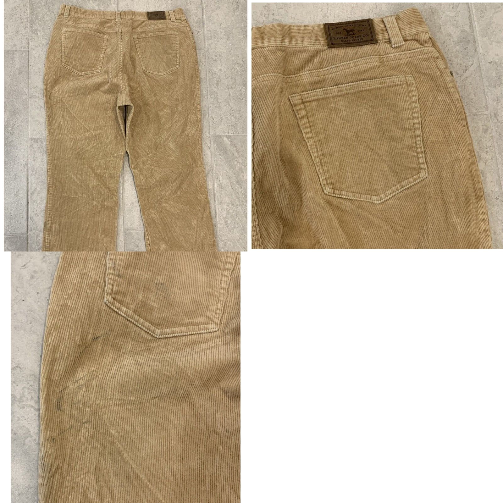 Ralph Lauren Lauren Ralph Lauren Jeans Co. Women’s 14 Tan Classic Straight Leg Corduroy Pants 34x30 Size 36" / US 14 / IT 50 - 8 Thumbnail