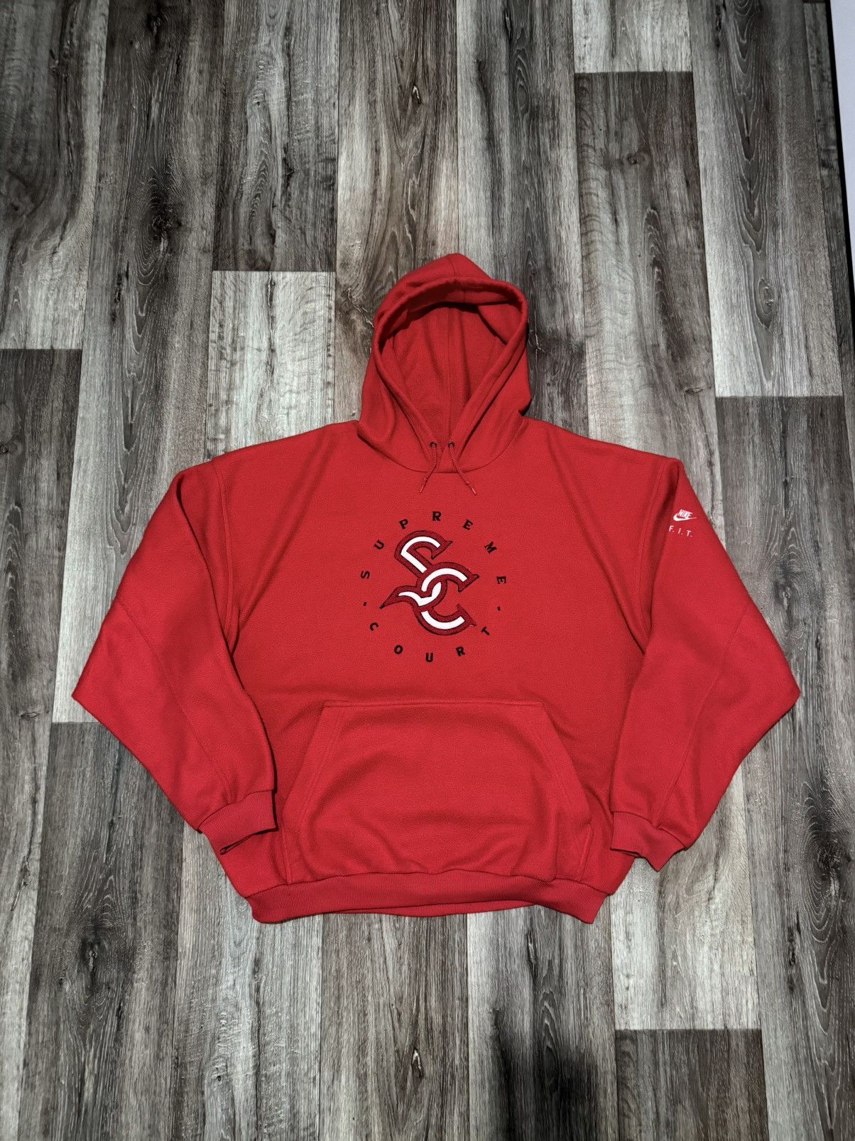 Nike Vintage Nike Supreme Court Fleece BigLogo Hoodie Oversized Size US XXL / EU 58 / 5 - 1 Thumbnail