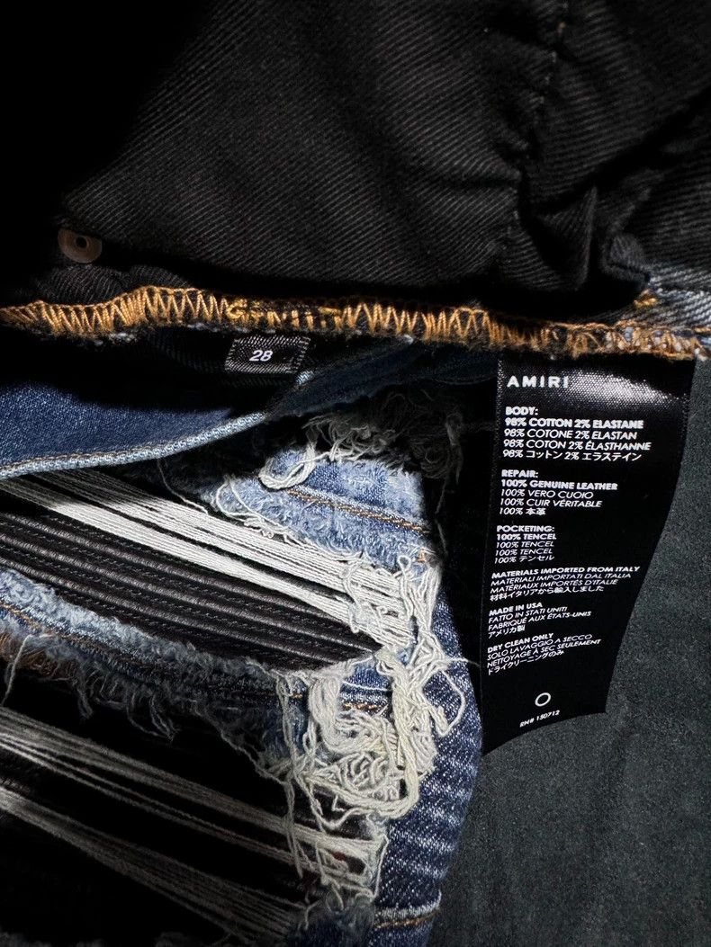 Amiri Amiri Washed mx2 Patched Leather Denim Pants Size US 28 / EU 44 - 8 Thumbnail