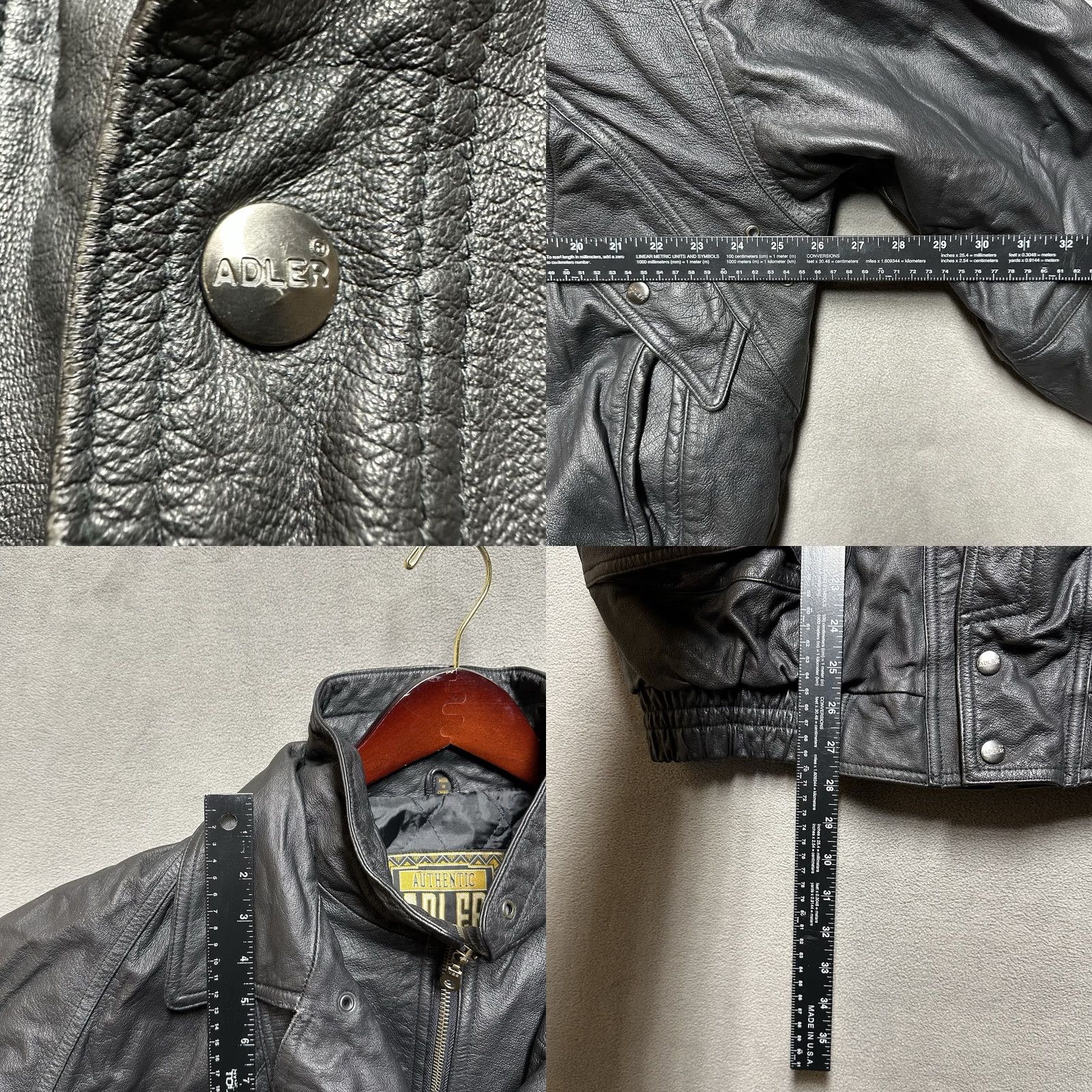 Vintage VINTAGE Adler Jacket Mens XLT Black Full Zip Pockets Quilted Bomber Leather EUC Size US XL / EU 56 / 4 - 9 Thumbnail