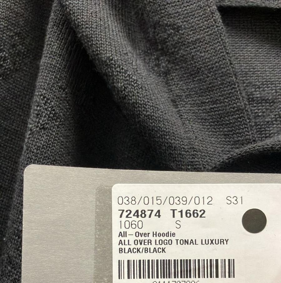 Balenciaga o1la1rc1a1124 Allover Hoodie in Black Size US S / EU 44-46 / 1 - 2 Thumbnail