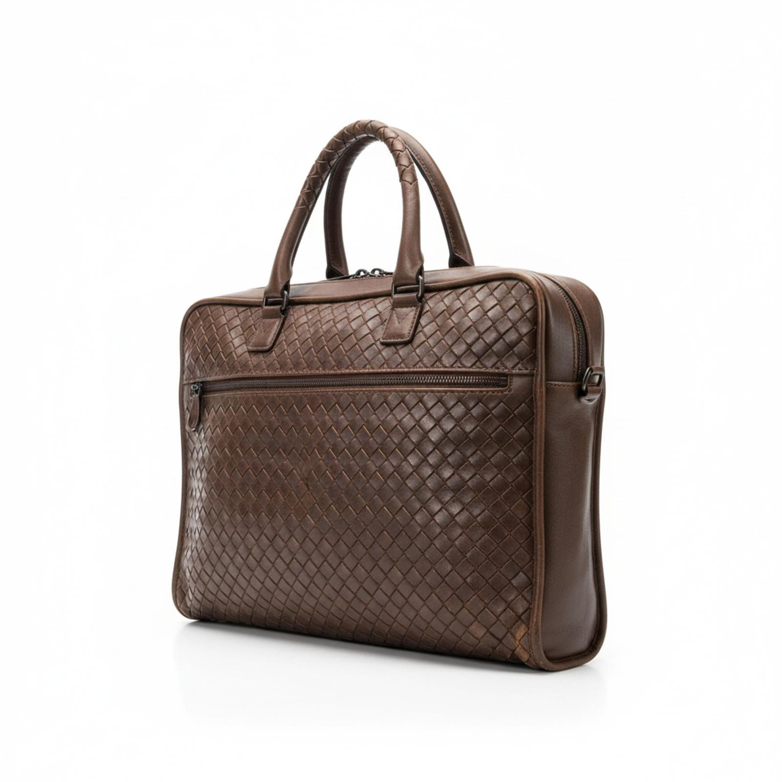 Bottega Veneta Bottega Veneta - Intrecciato Woven Leather Briefcase Size ONE SIZE - 1 Thumbnail