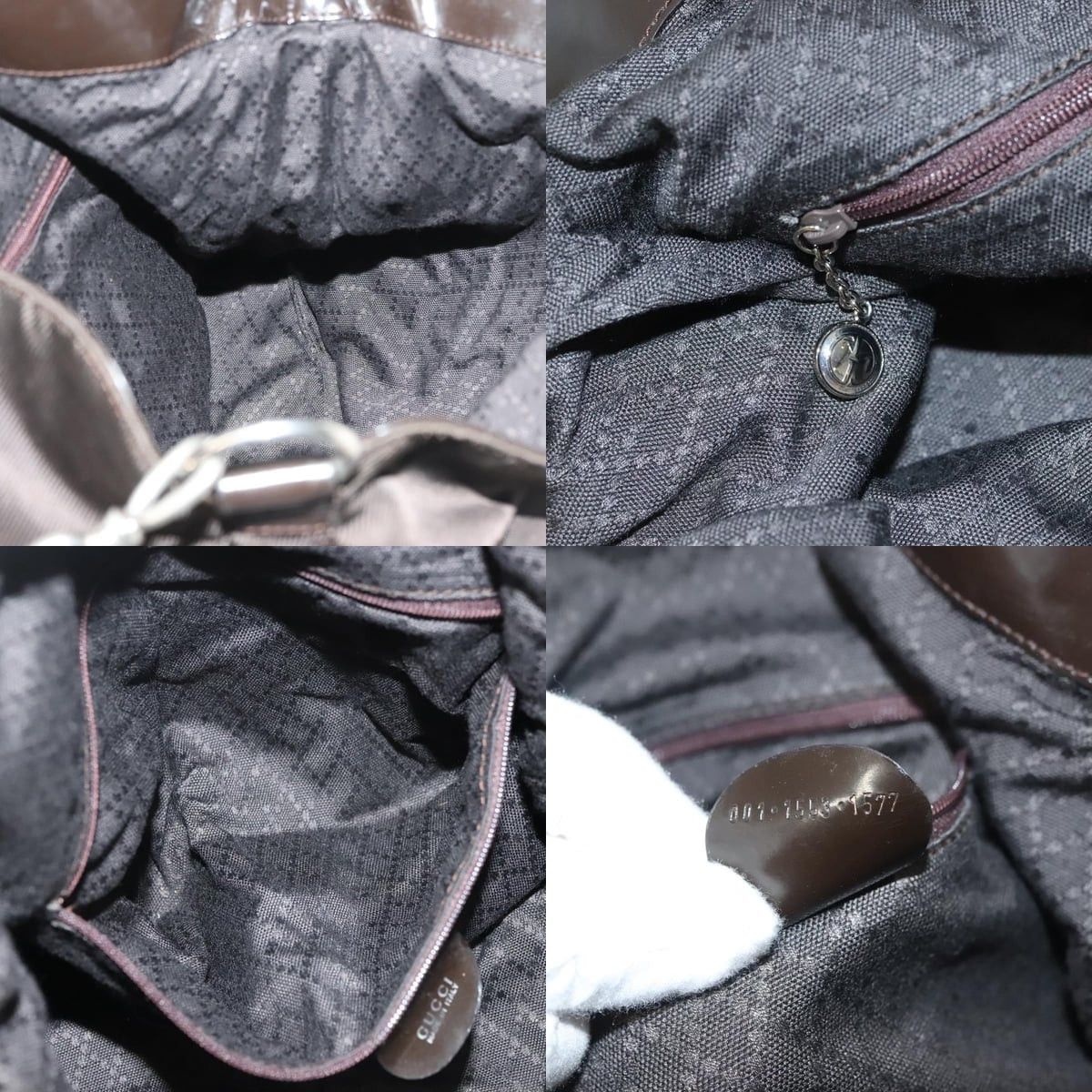 Gucci GUCCI Bamboo Hand Bag Nylon Brown Silver 001 1553 001 1553 Size ONE SIZE - 12 Thumbnail