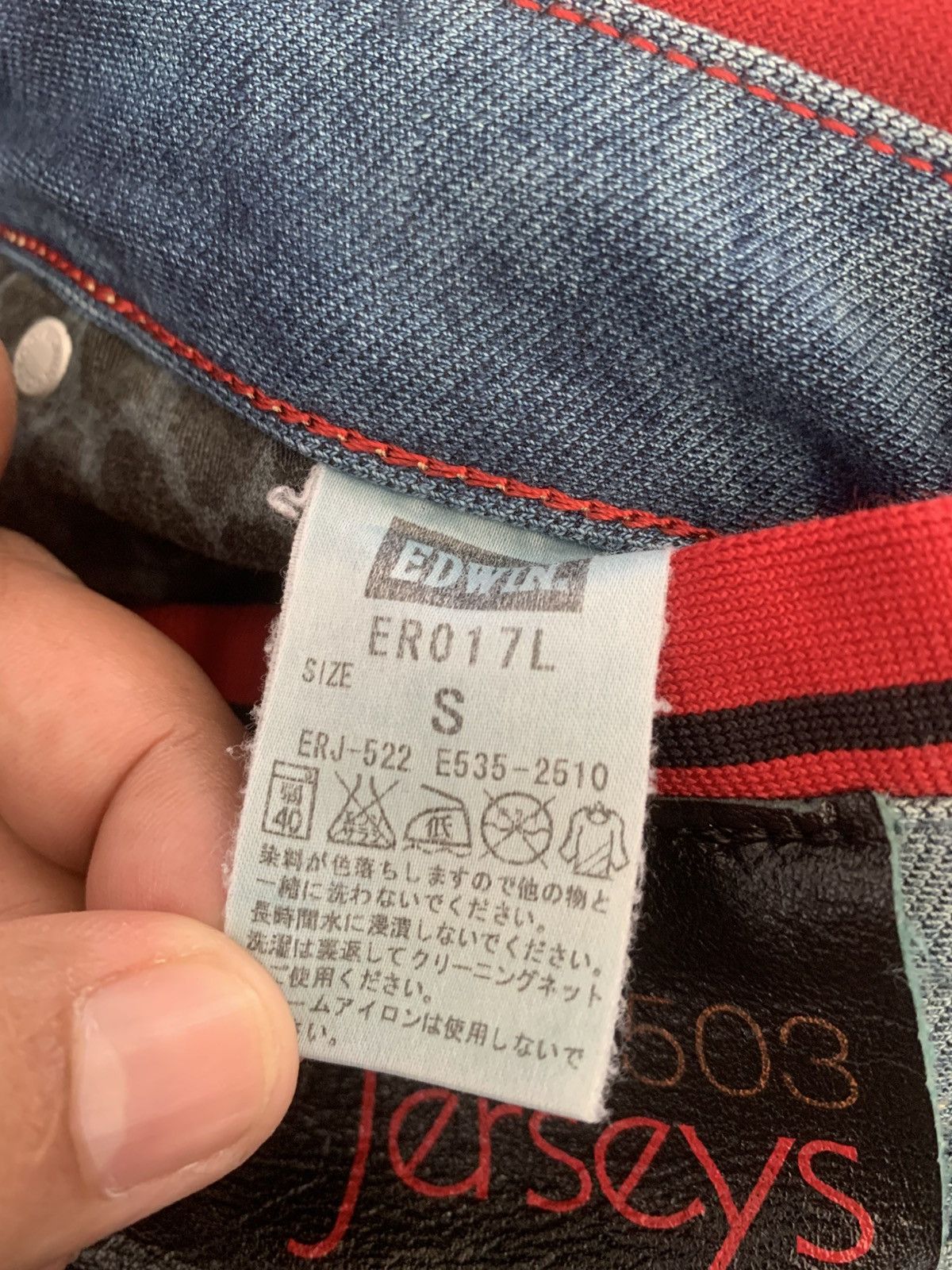 Edwin Rare 💥 Edwin 503 Jersey sick design. Made in Japan 🇯🇵 Size US 30 / EU 46 - 9 Thumbnail