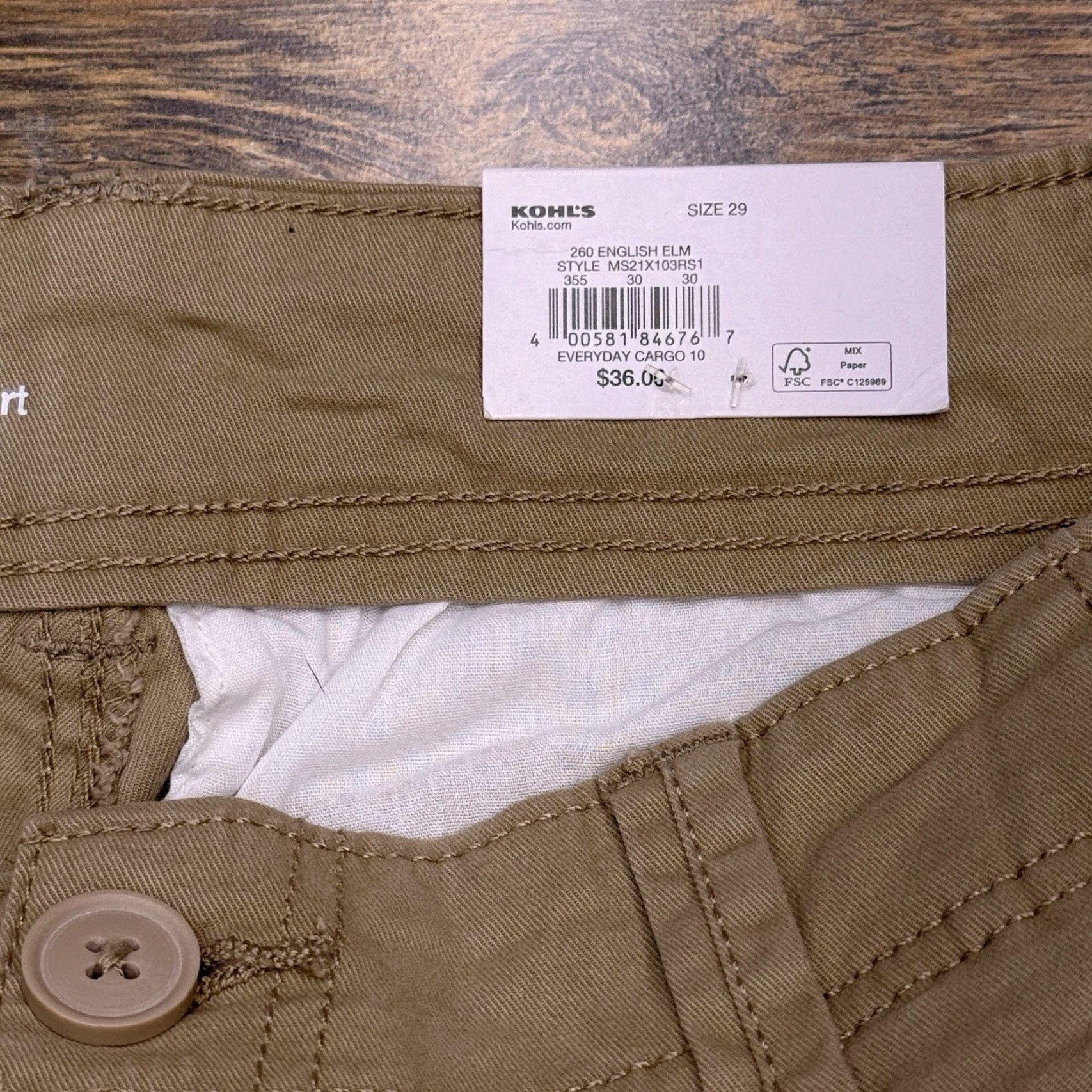 Vintage Sonoma Cargo Shorts Mens 29 Tan Stretch New Size US 29 - 6 Thumbnail