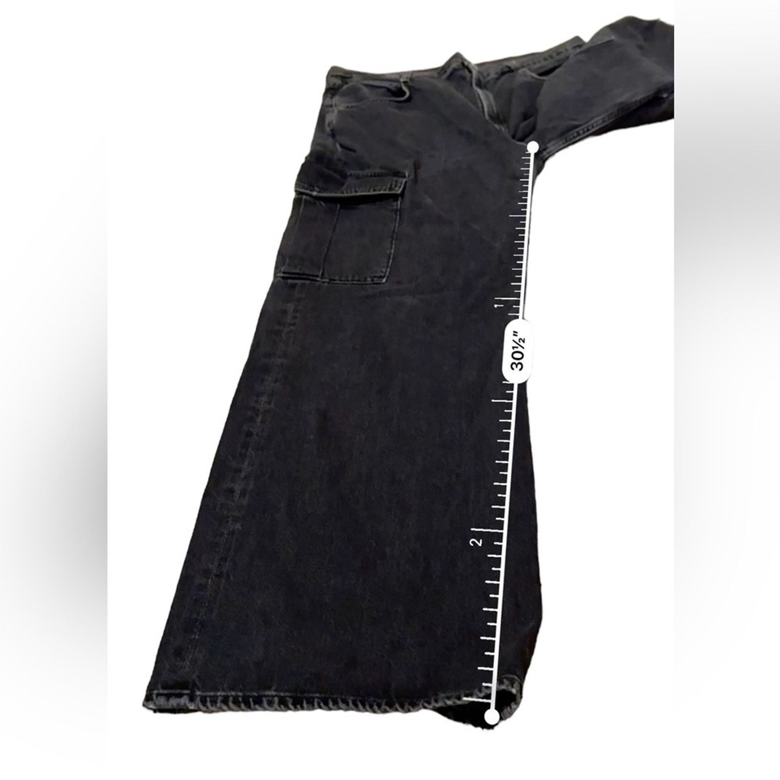 Agolde RTR Agolde Women's Minka Cargo High Rise Jeans Sz 32 Size 32" / US 10 / IT 46 - 16 Thumbnail