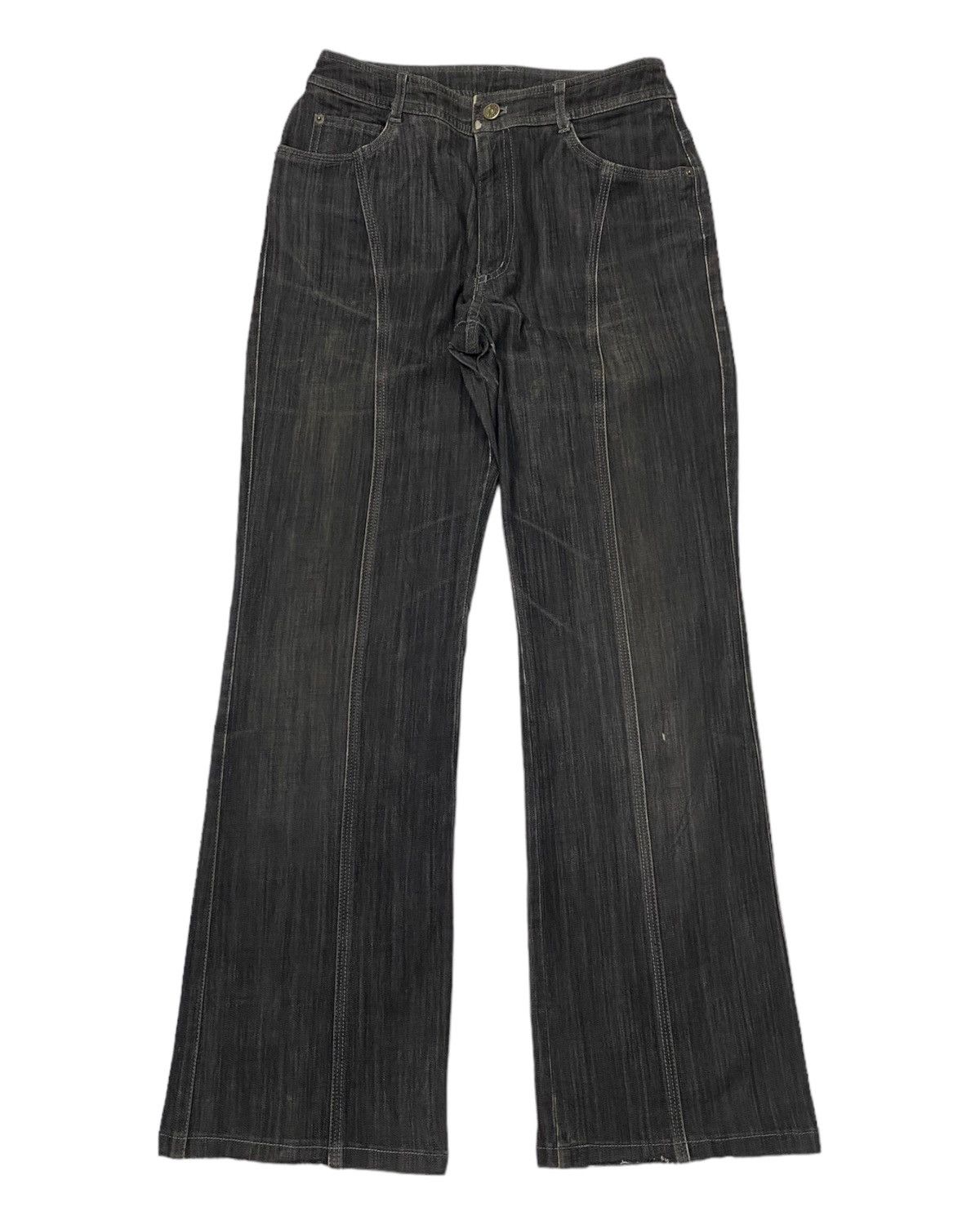 image of Archival Clothing x Avant Garde Vintage Flare Jeans Distress Clothpia Avant Garde Style Jean in Bla