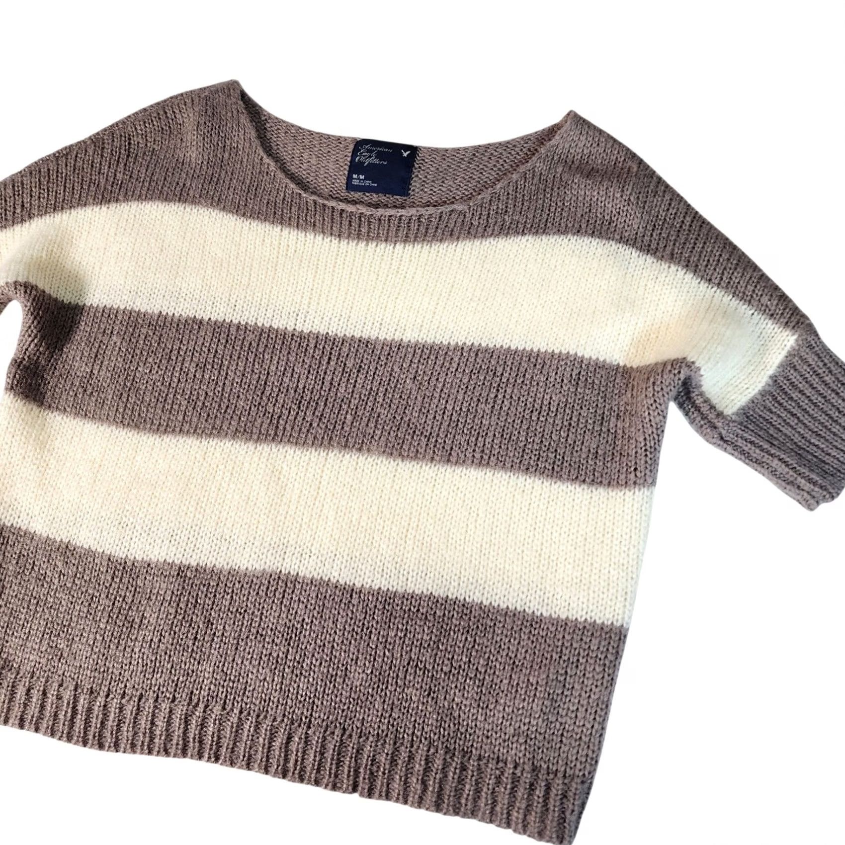 American Eagle Outfitters VINTAGE American Eagle Outfitters Women's Striped Knit Sweater M Size M / US 6-8 / IT 42-44 - 3 Thumbnail