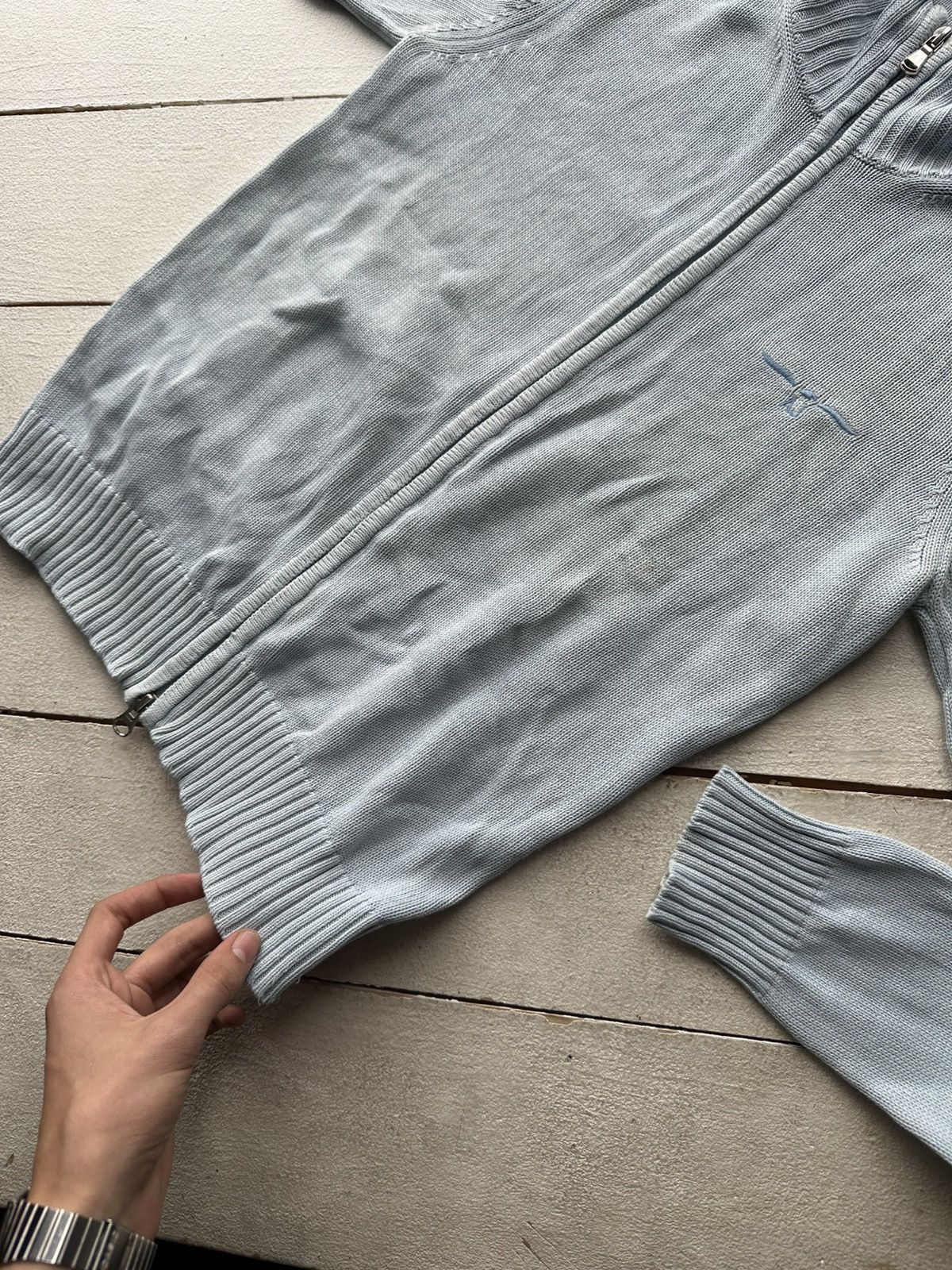 Armani 🚨90s Armani Jeans Sweater wmn sz 40 light blue with logo l Size S / US 4 / IT 40 - 3 Thumbnail