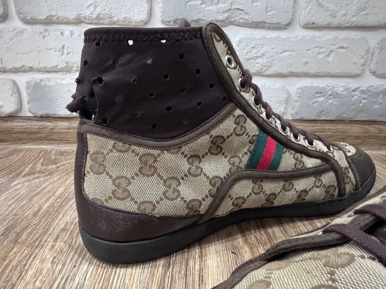 Gucci Gucci California Striped High Top Mens Sneakers Size Size US 10.5 / EU 43-44 - 17 Thumbnail