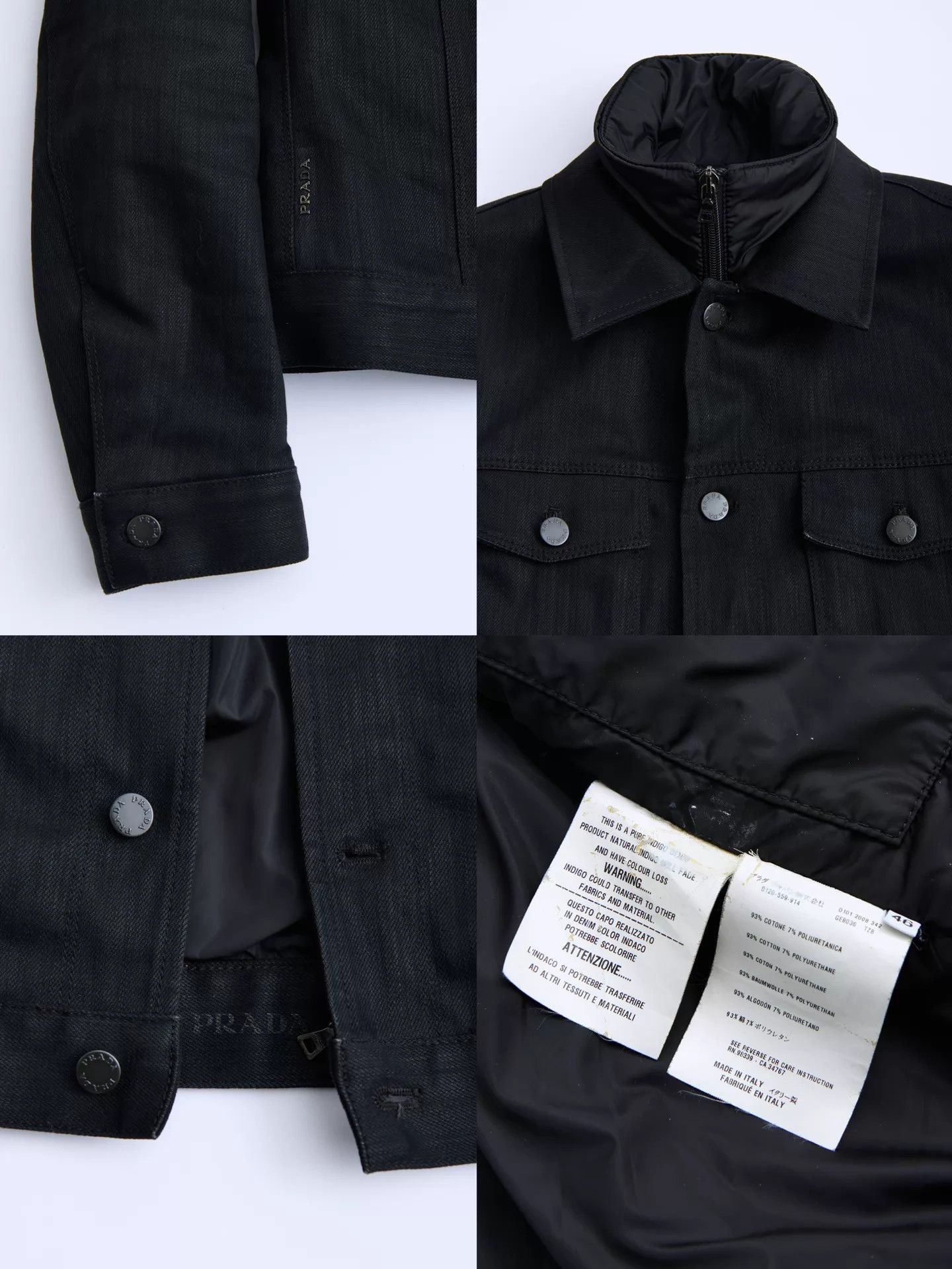 Prada PRADA 2008AW Black Denim Nylon Lined Jacket Size US S / EU 44-46 / 1 - 9 Thumbnail