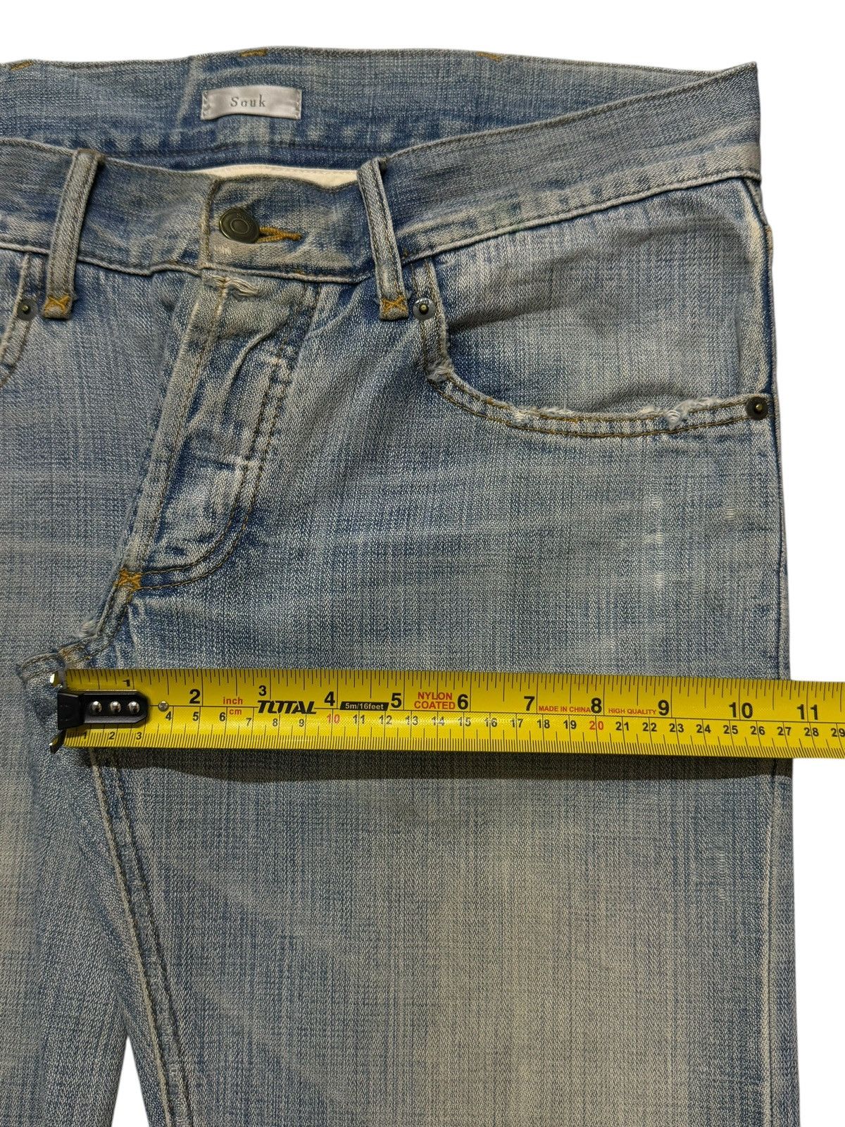 If Six Was Nine Vintage Y2K Japanese Brand Blue Mud Wash Ripped Straight Leg Size US 34 / EU 50 - 12 Thumbnail