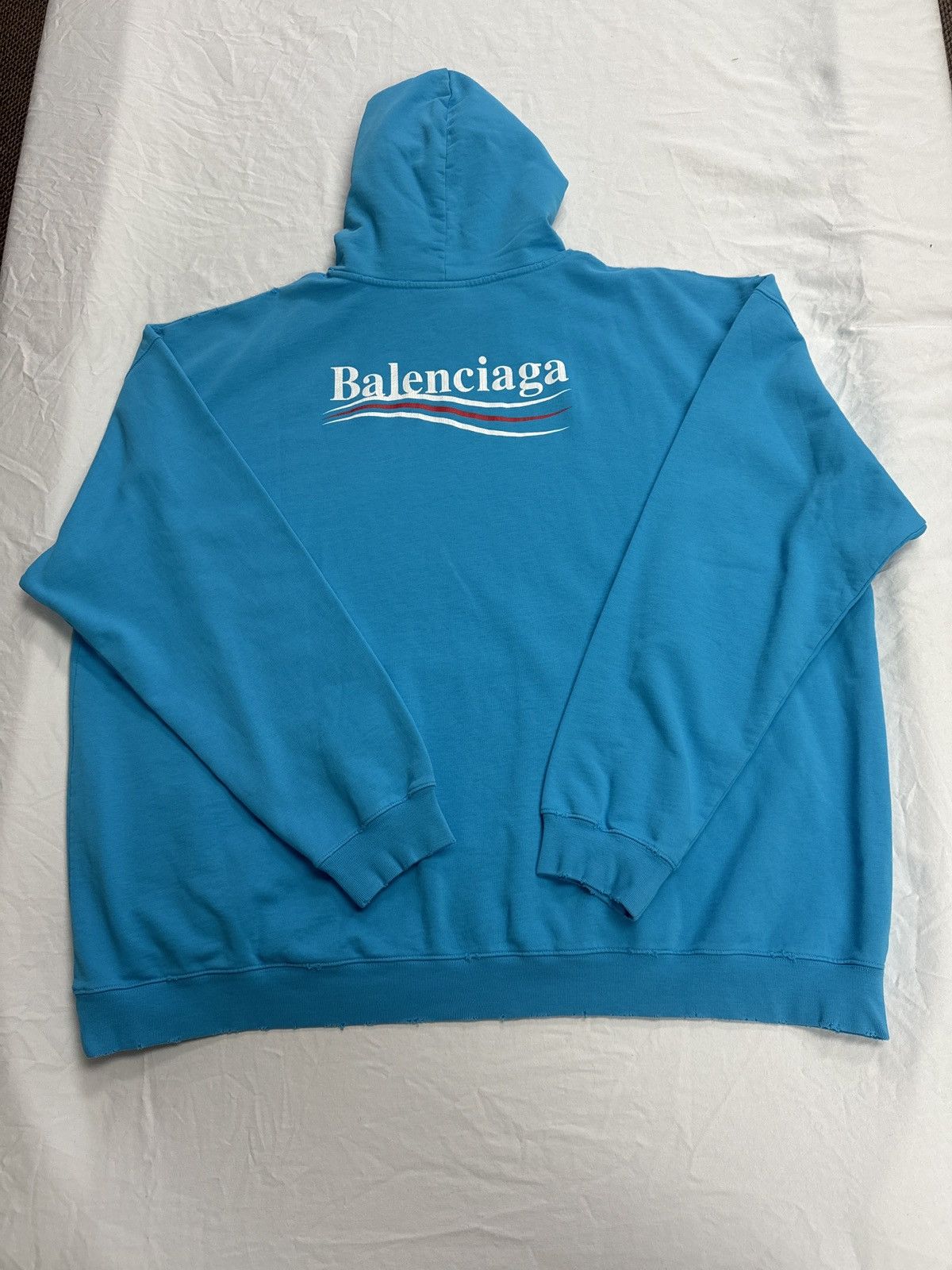 Balenciaga Balenciaga Campaign Hoodie Blue Size US M / EU 48-50 / 2 - 3 Thumbnail