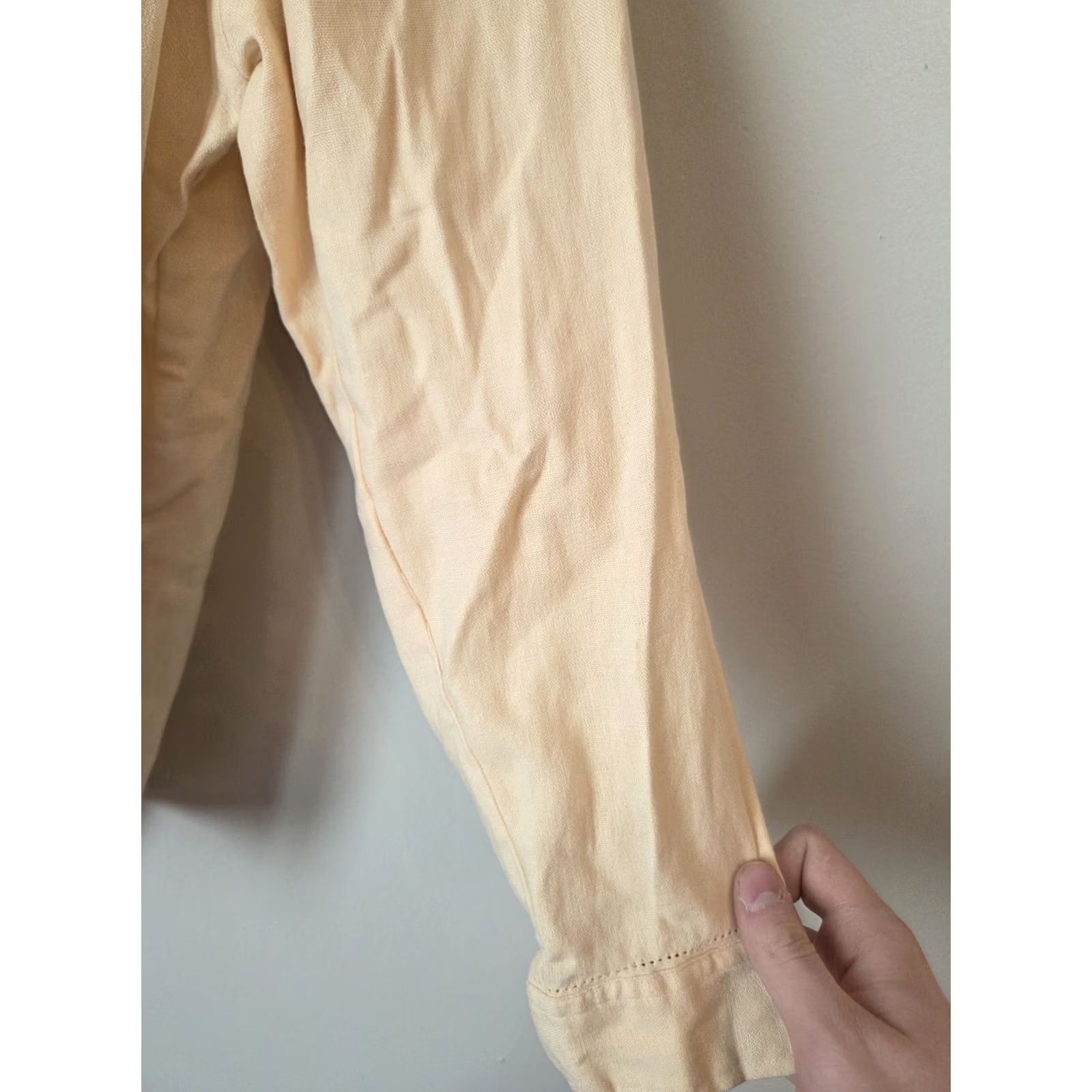 Talbots VINTAGE 90s Talbots Petites Beige Linen Blend Button Up Shirt Top PL Womens Size L / US 10 / IT 46 - 5 Thumbnail