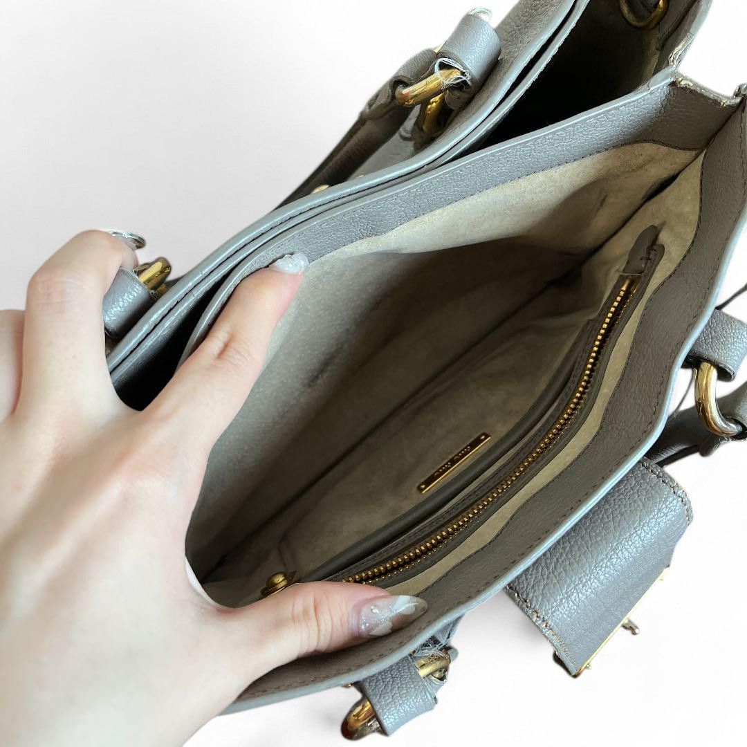 Miu Miu Miu Miu - Madras Leather Handbag Gray Shoulder Bag Size ONE SIZE - 7 Thumbnail