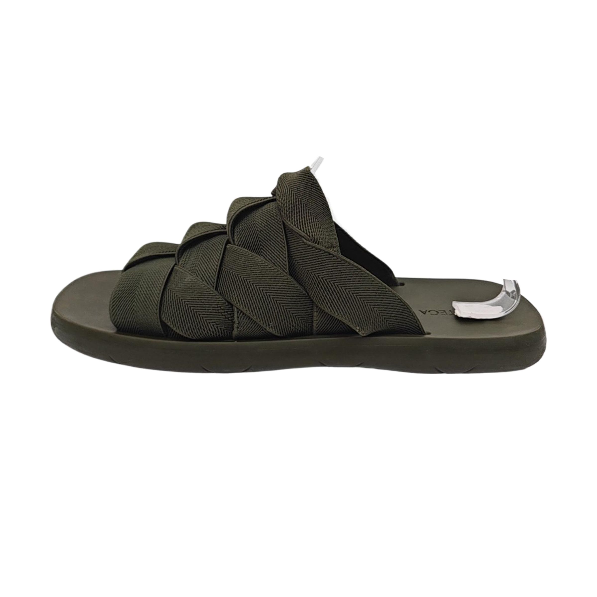 Bottega Veneta Bottega Veneta Green Woven Fabric Slides Size 42 Size US 9 / EU 42 - 1 Thumbnail