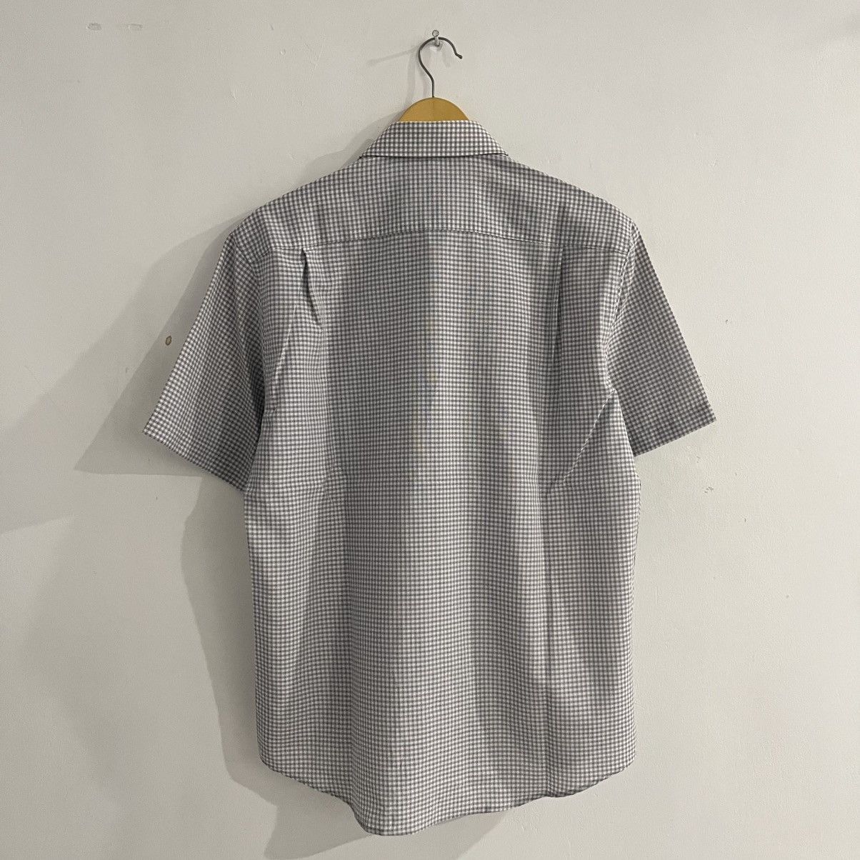 Issey Miyake Indian Homme - Gingham Gray Ss Button Up Shirt Size US L / EU 52-54 / 3 - 6 Thumbnail