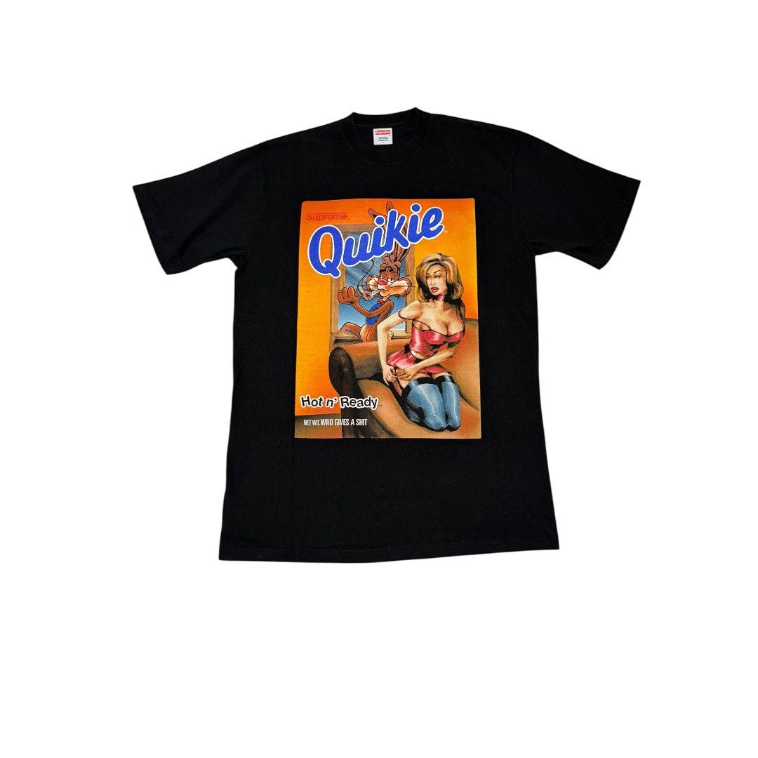 FW2005 Supreme Quickie Tee Shirt Black Nesquik Rabbit Print