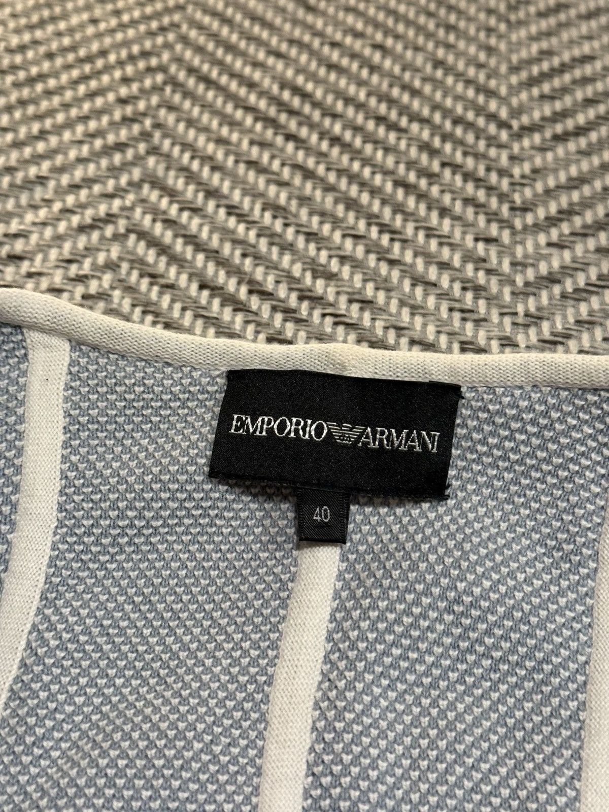 Emporio Armani Armani Light grey–white mesh blazer jacket Size S / US 4 / IT 40 - 8 Thumbnail