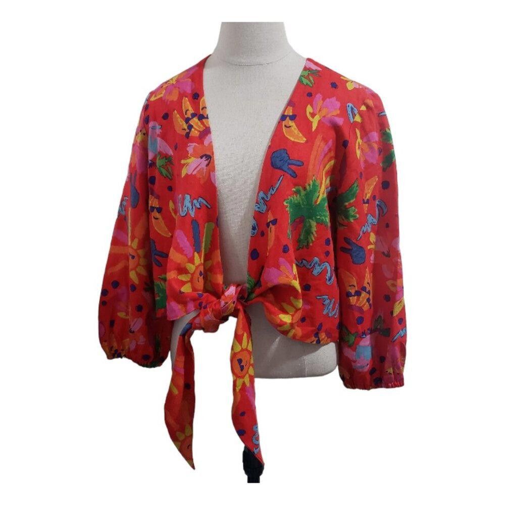 Designer CT1686 Maison d'Amelie Tie front Shrug M Size M / US 6-8 / IT 42-44 - 1 Thumbnail