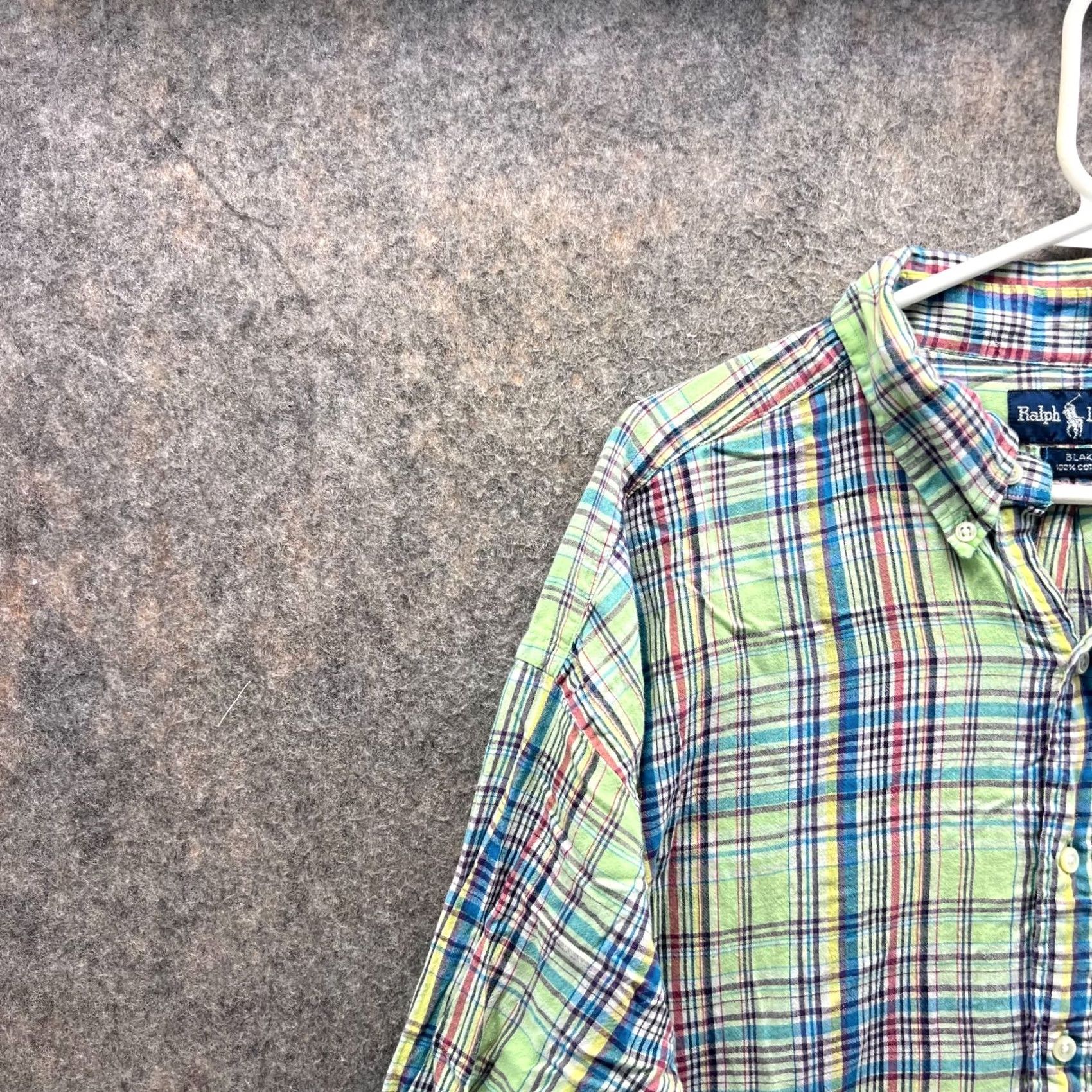 Ralph Lauren VINTAGE Ralph Lauren Shirt Men XXL Green Blue Plaid Button-Down Casual Preppy Modern Day Size US XXL / EU 58 / 5 - 3 Thumbnail