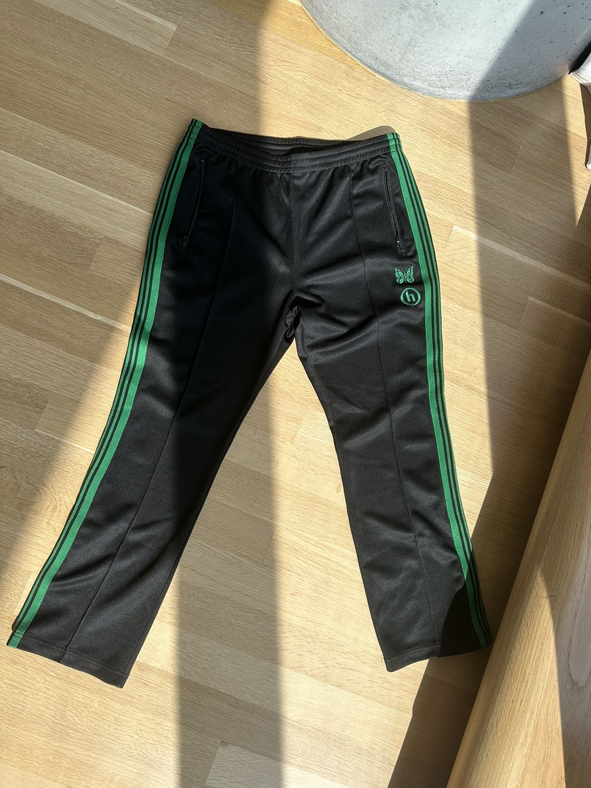 Needles x AWGE track pants hotsell green sz large