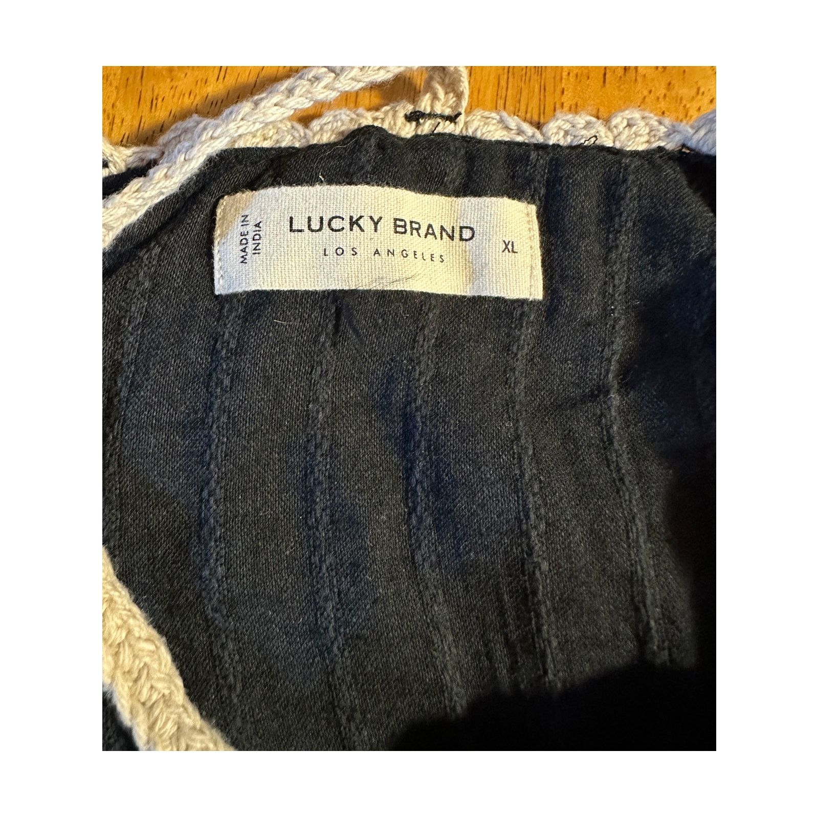 Lucky Brand Lucky Brand Women's XL Black Crochet Bodice Romper Summer Size 38" / US 16 / IT 52 - 4 Thumbnail